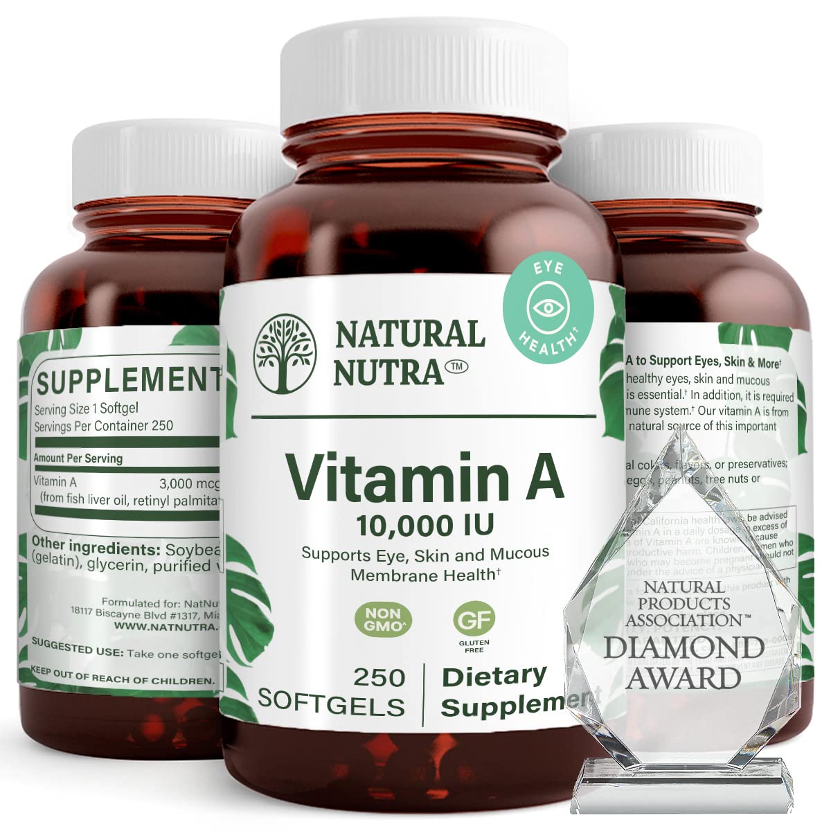 Natural Nutra Vitamin A Softgels 10,000 IU front view