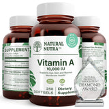 Natural Nutra Vitamin A Softgels 10,000 IU front view