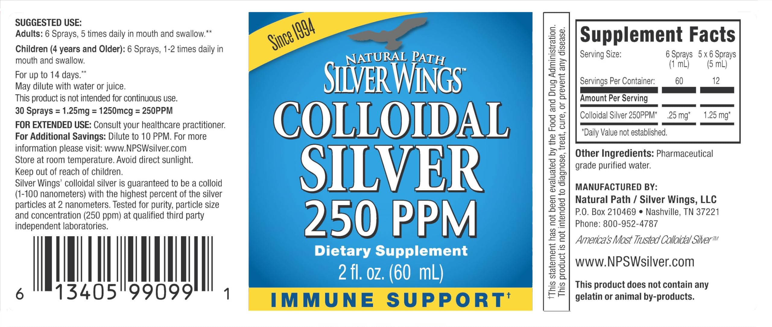 Natural Path Silver Wings Colloidal Silver 250ppm 136g in lifestyle setting