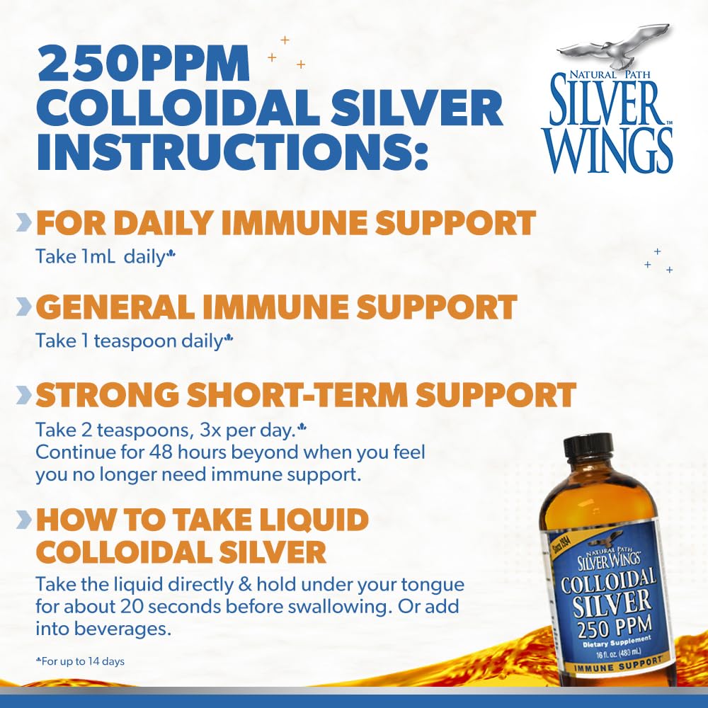 Natural Path Silver Wings Colloidal Silver 250ppm 68g liquid pour