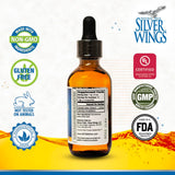 Natural Path Silver Wings Colloidal Silver 250ppm label close-up
