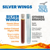 Natural Path Silver Wings Colloidal Silver 500ppm back view showing ingredients
