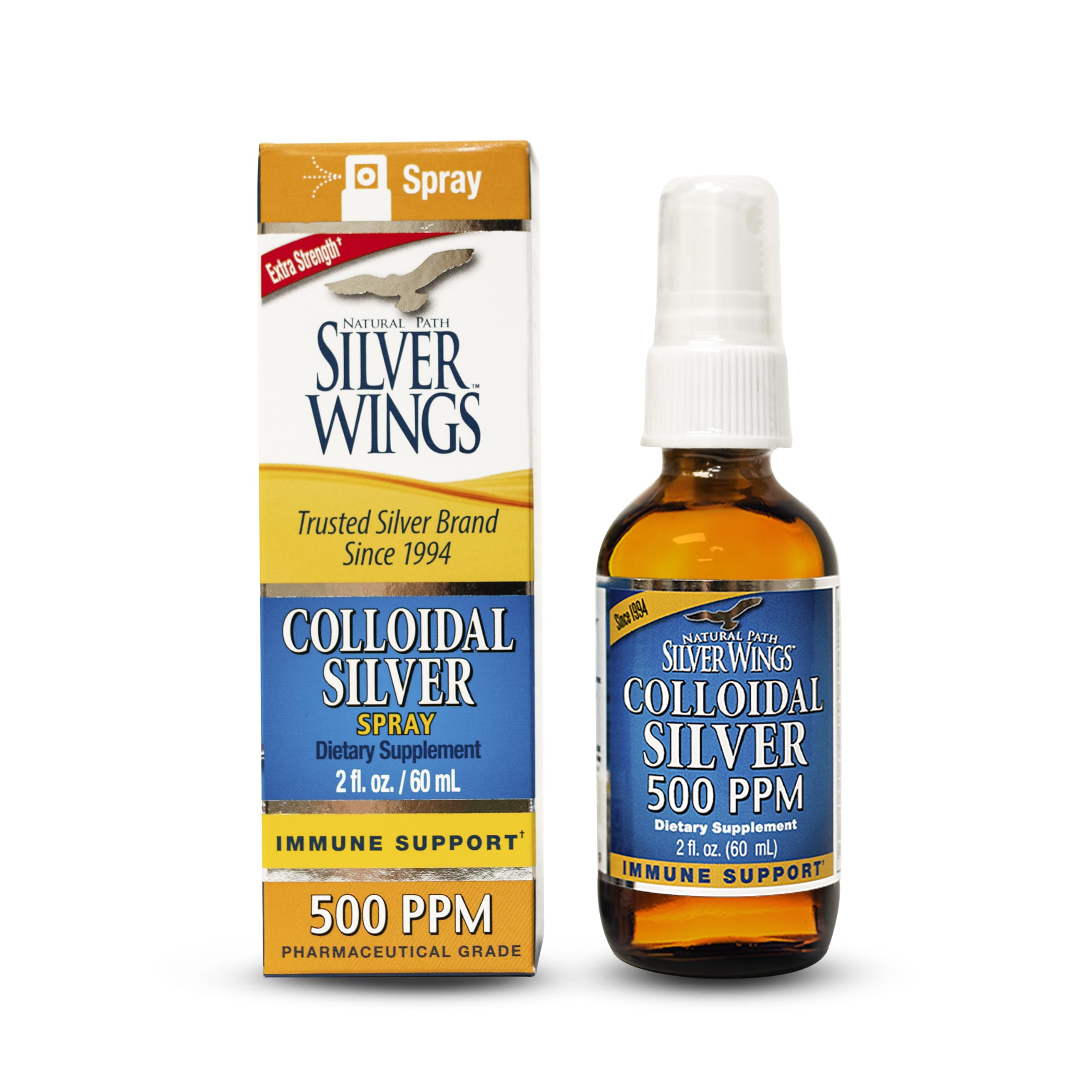 Natural Path Silver Wings Colloidal Silver 500ppm front view