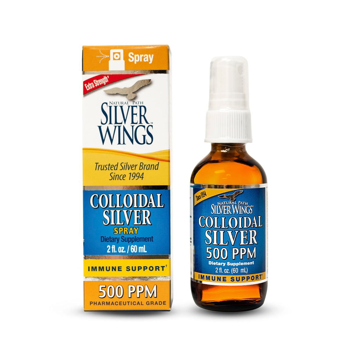 Natural Path Silver Wings Colloidal Silver 500ppm front view