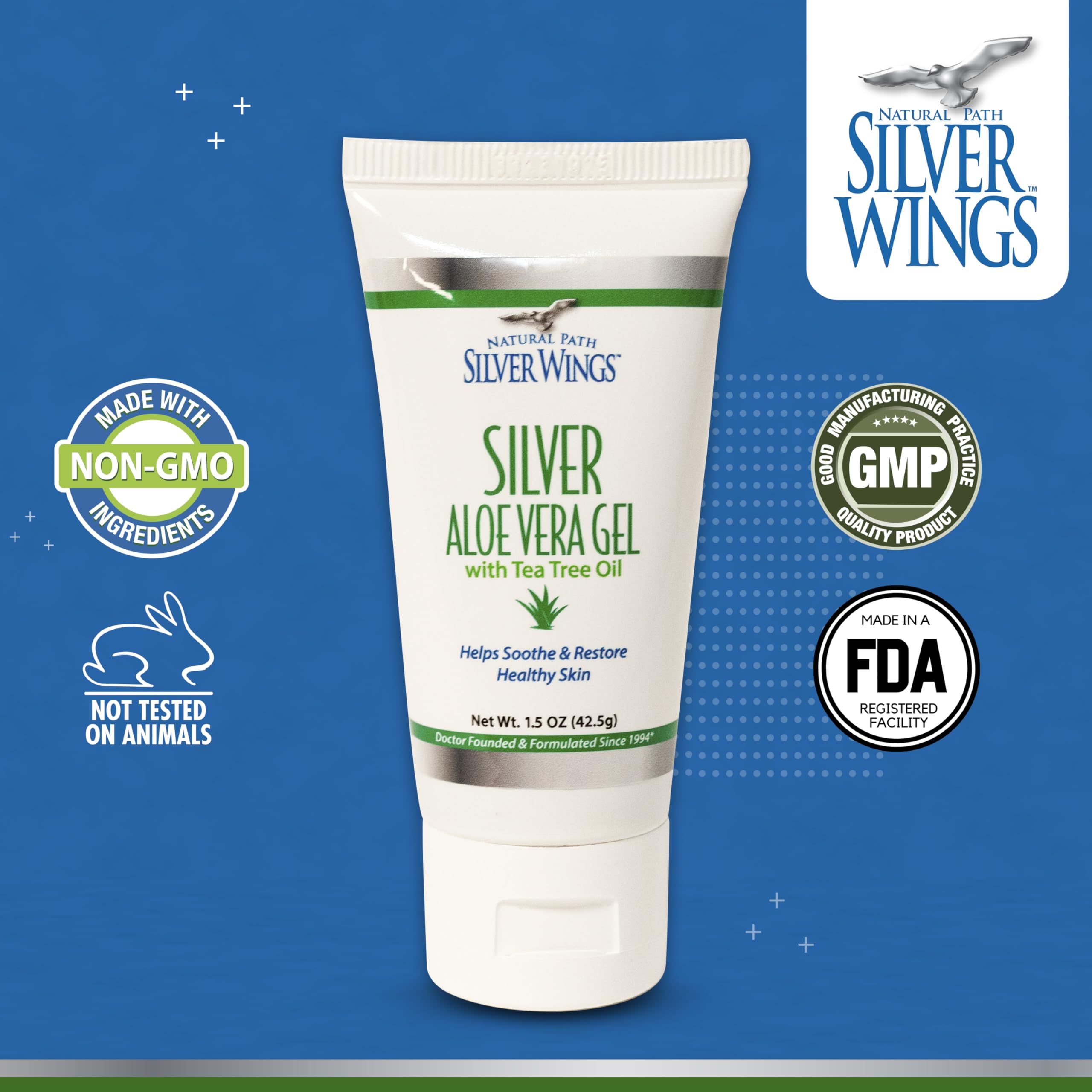 Natural Path Silver Wings Colloidal Silver Skin Gel 200ppm back view