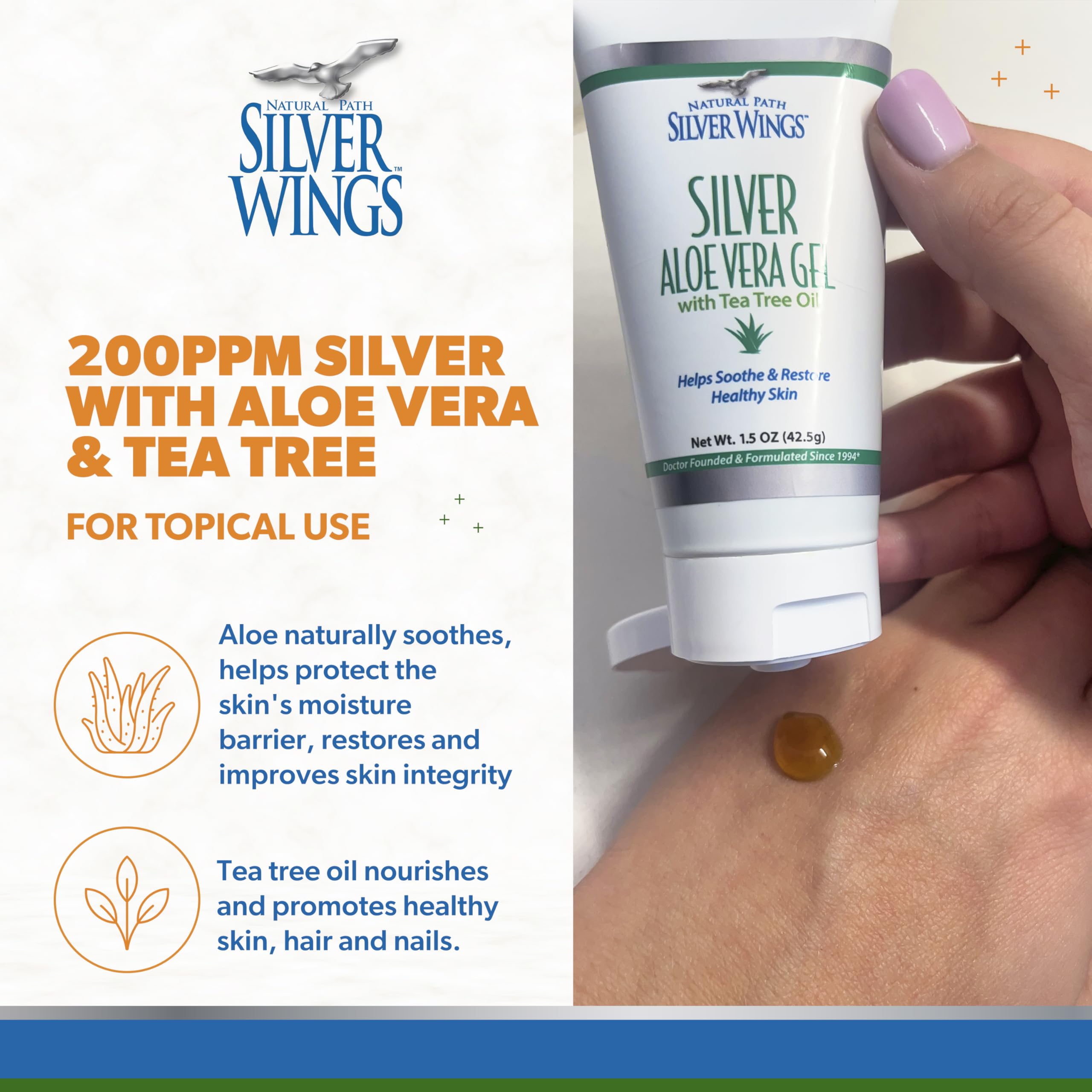 Natural Path Silver Wings Colloidal Silver Skin Gel 200ppm texture close-up