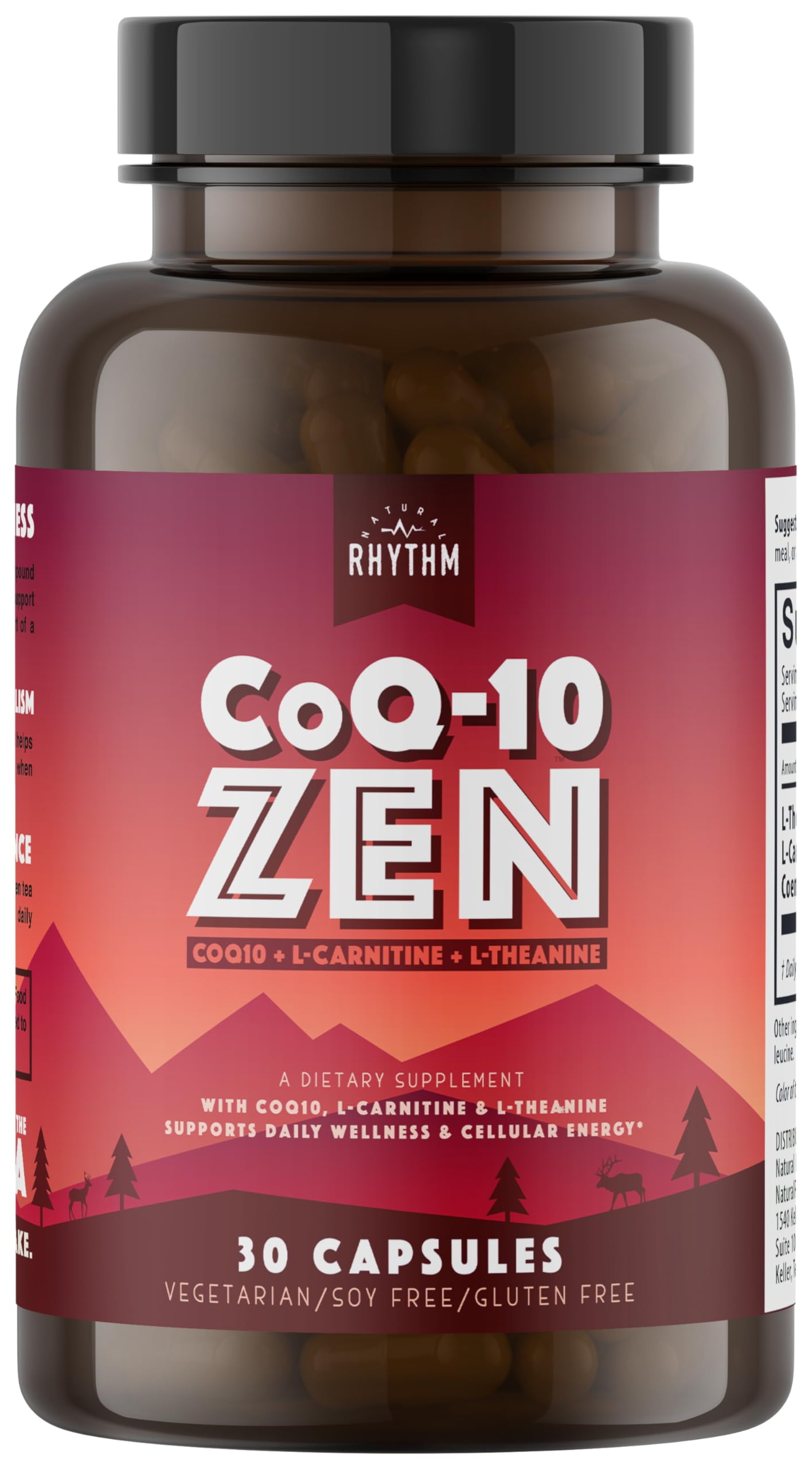 Natural Rhythm CoQ10 Supplement 30 Capsules front view