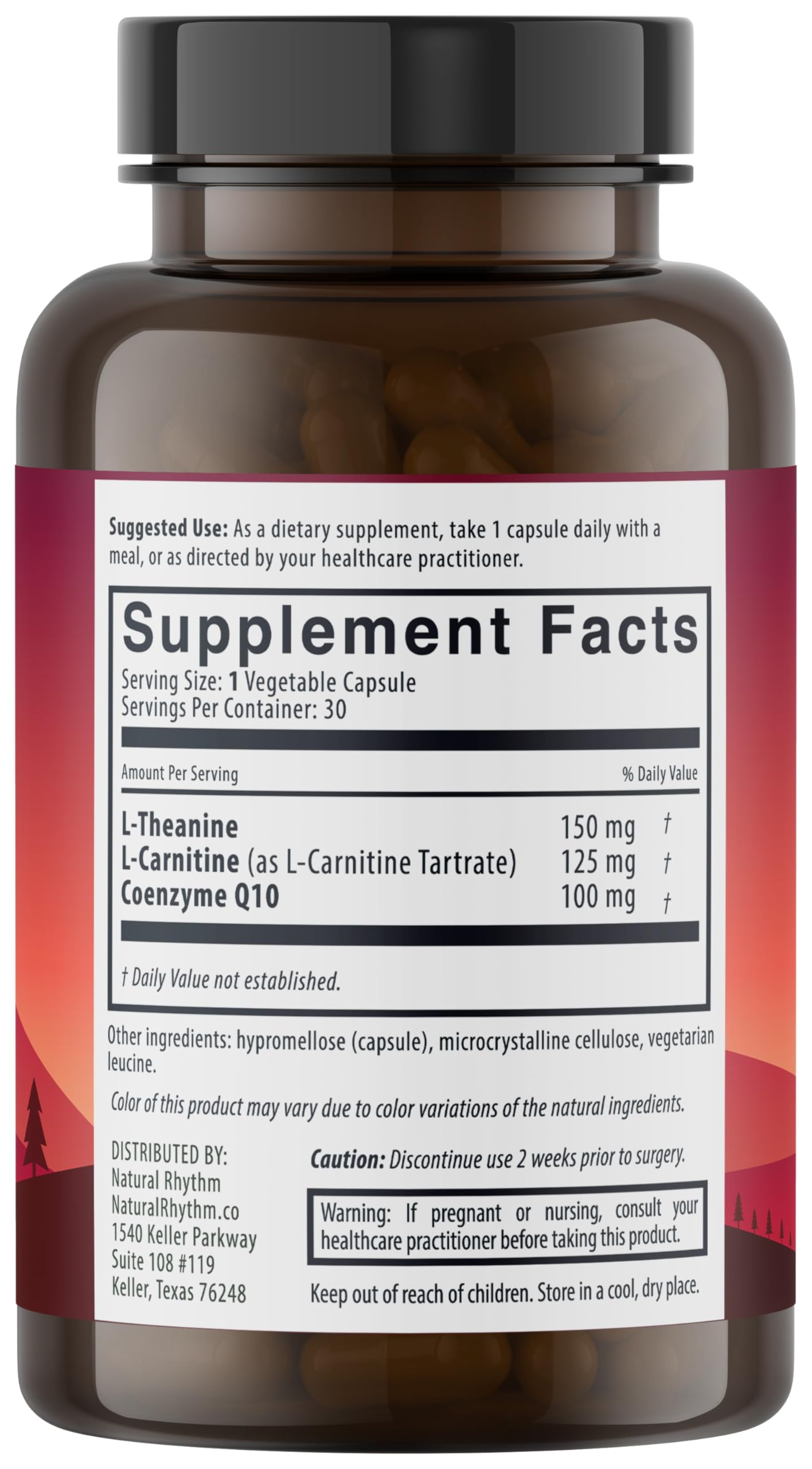 Natural Rhythm CoQ10 Supplement capsules in bottle