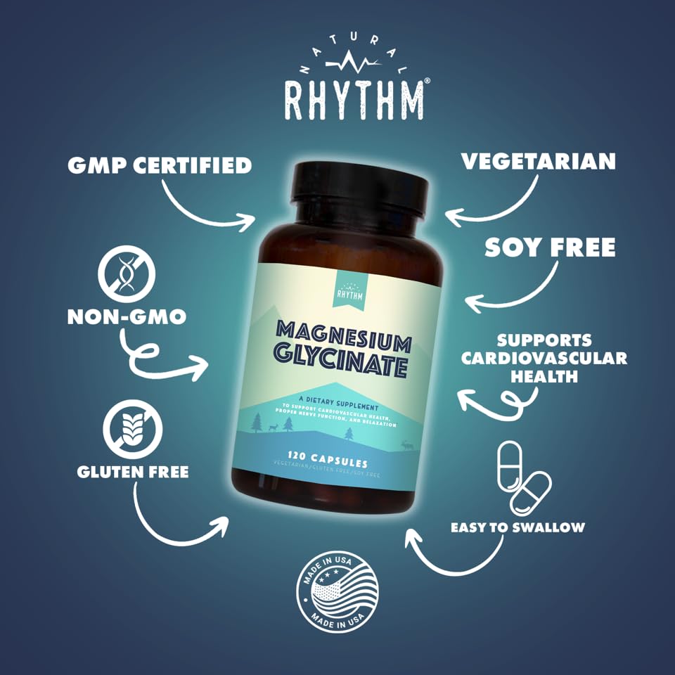 Natural Rhythm Magnesium Glycinate 150mg capsules side view