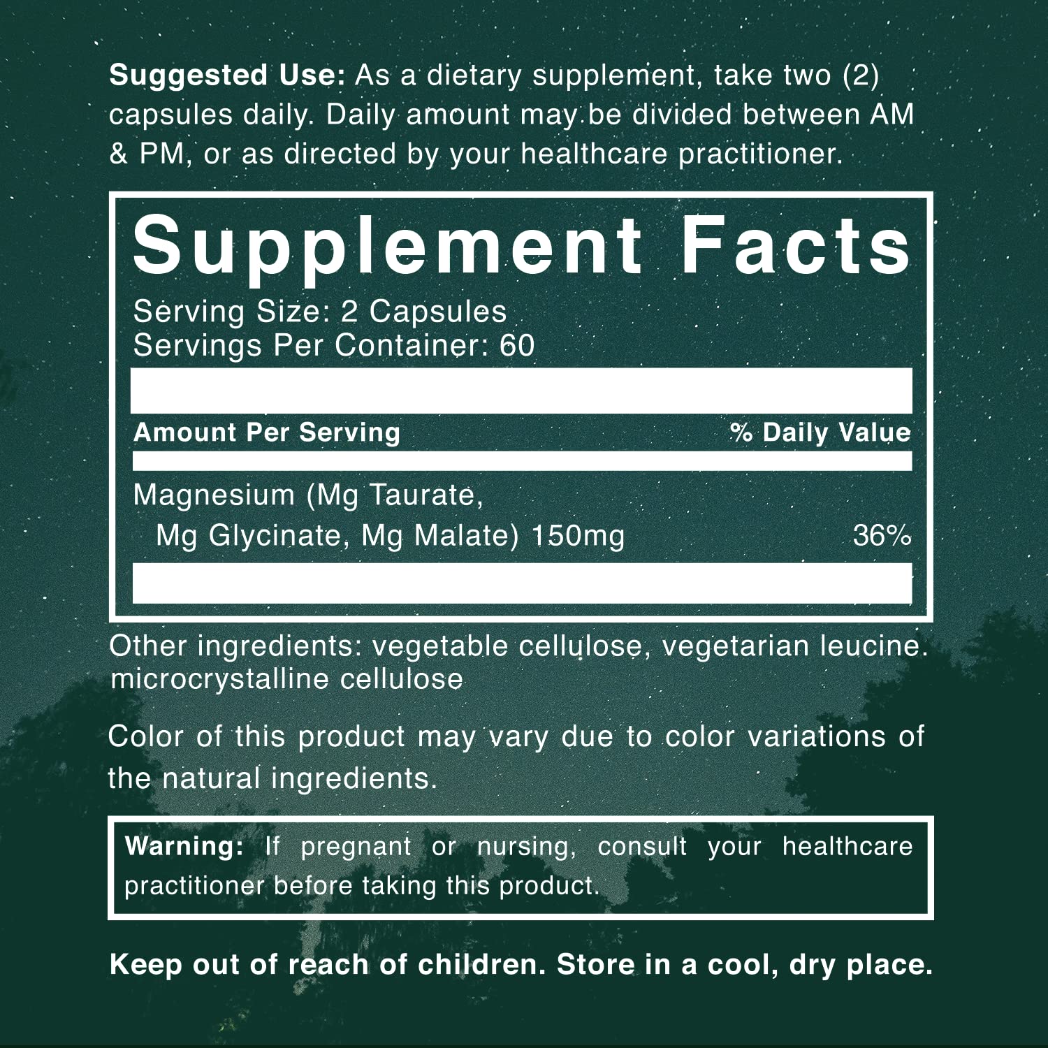 Natural Rhythm Magnesium Supplement ingredients list