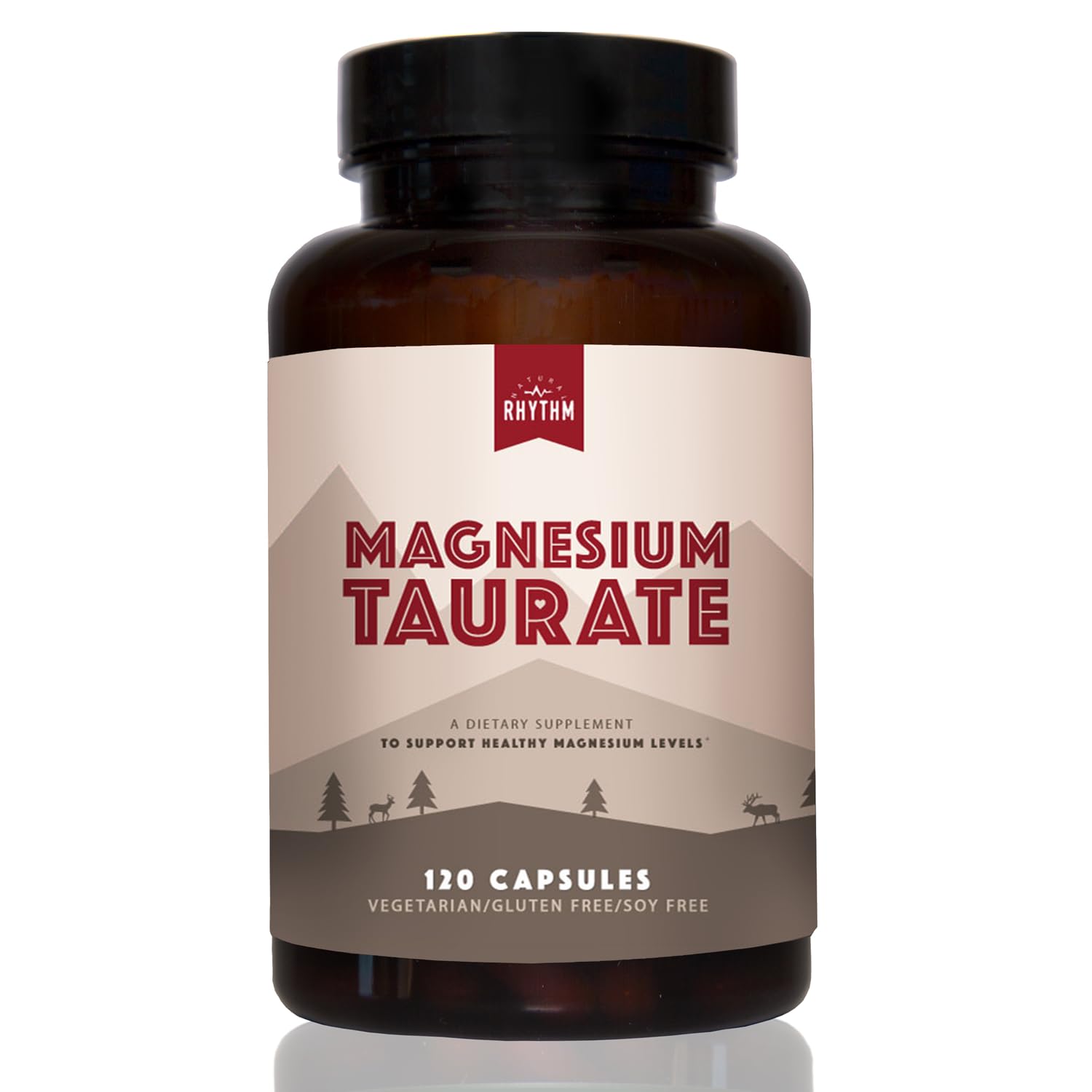 Natural Rhythm Magnesium Taurate 750mg capsules front view