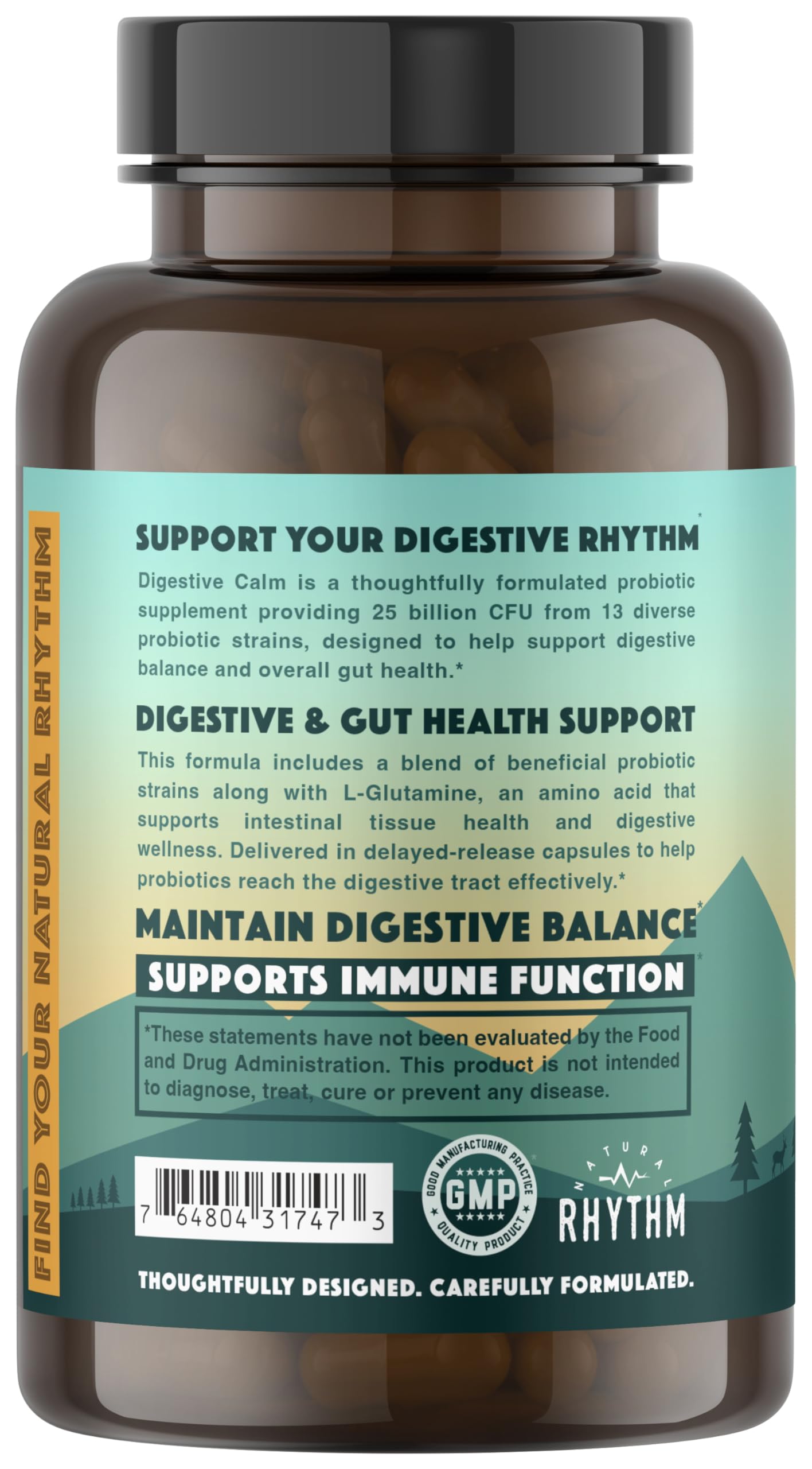 Natural Rhythm Probiotic Capsules opened bottle with capsules