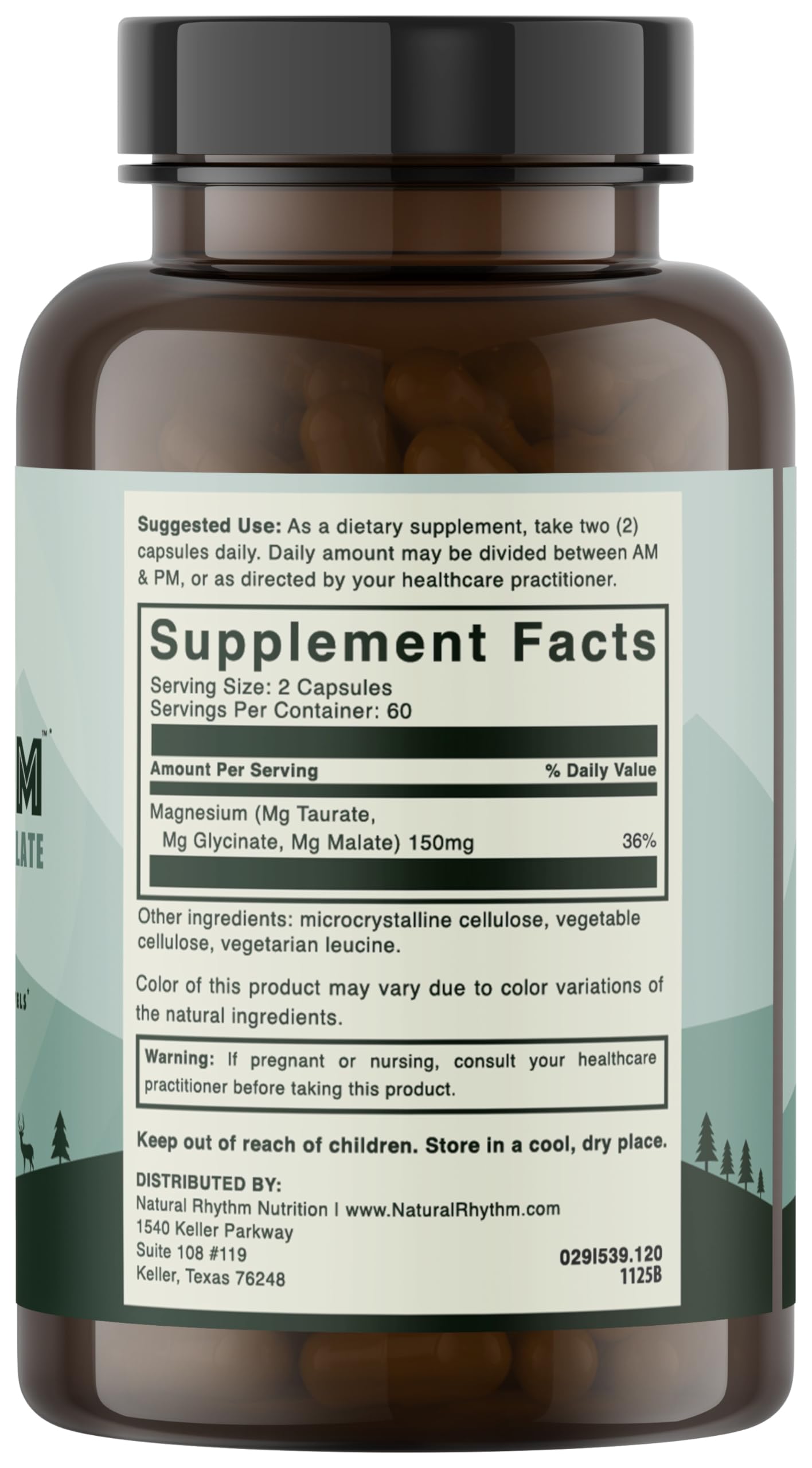 Natural Rhythm Triple Calm Magnesium 220g with ingredients list