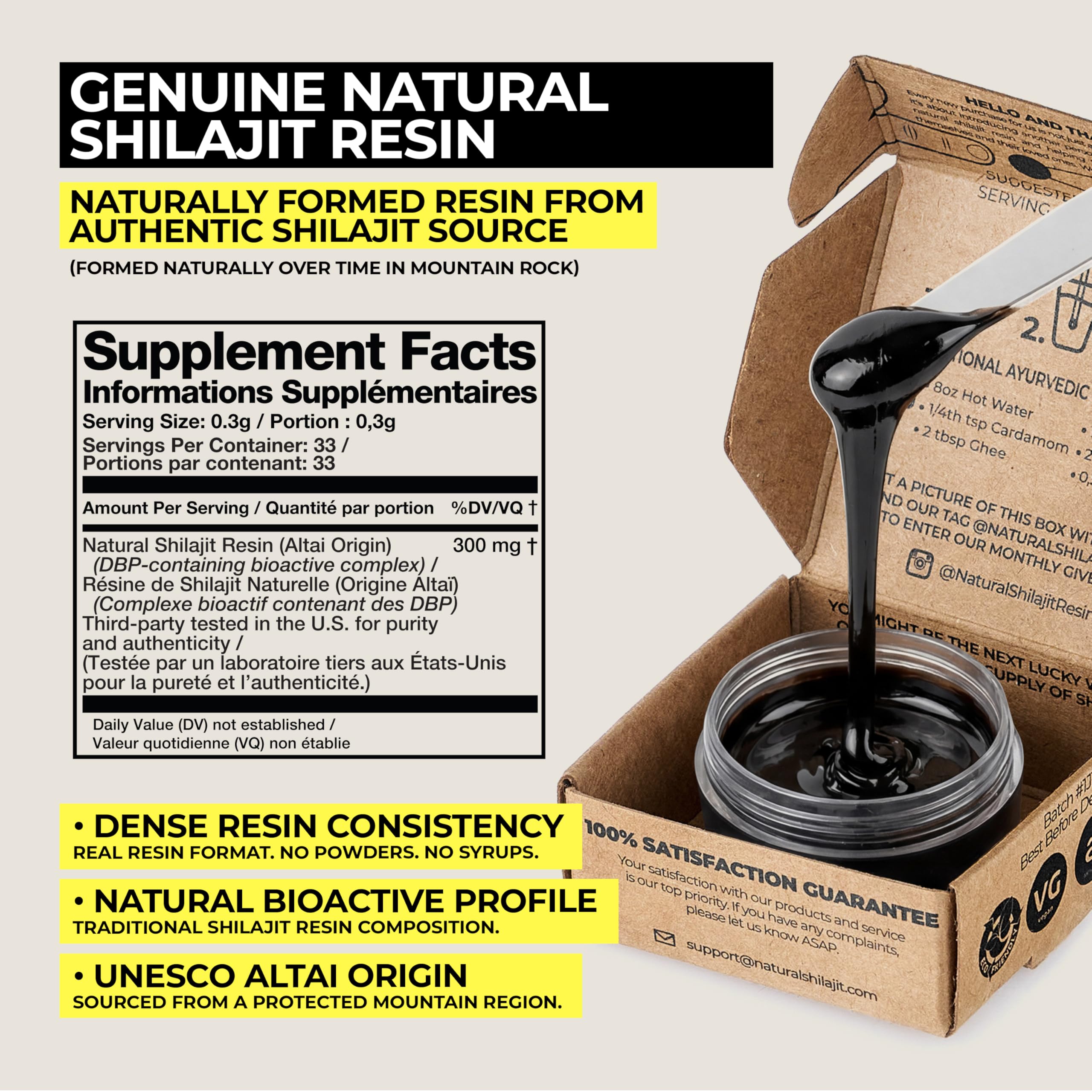 NATURAL SHILAJIT packaging with product details