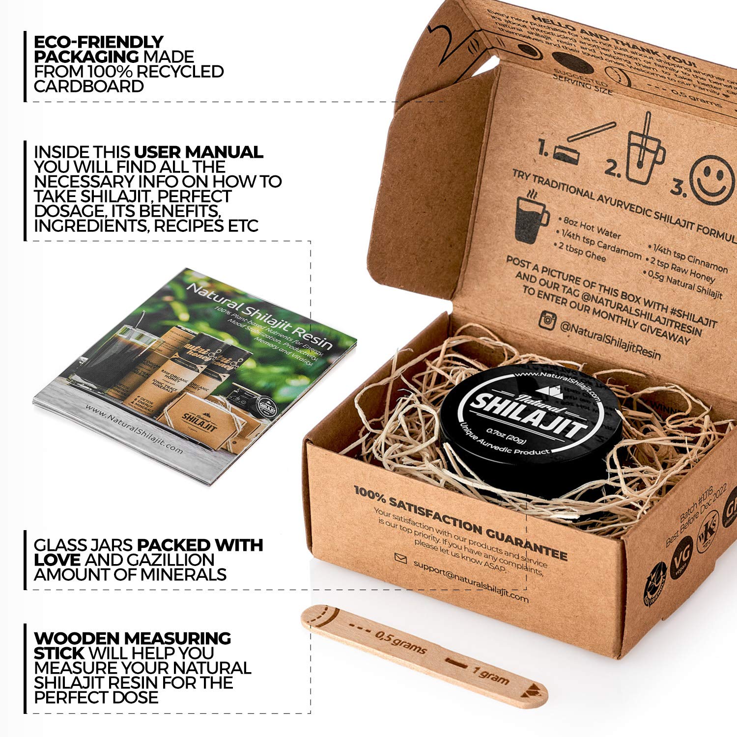 NATURAL SHILAJIT Pure Shilajit Resin packaging with details