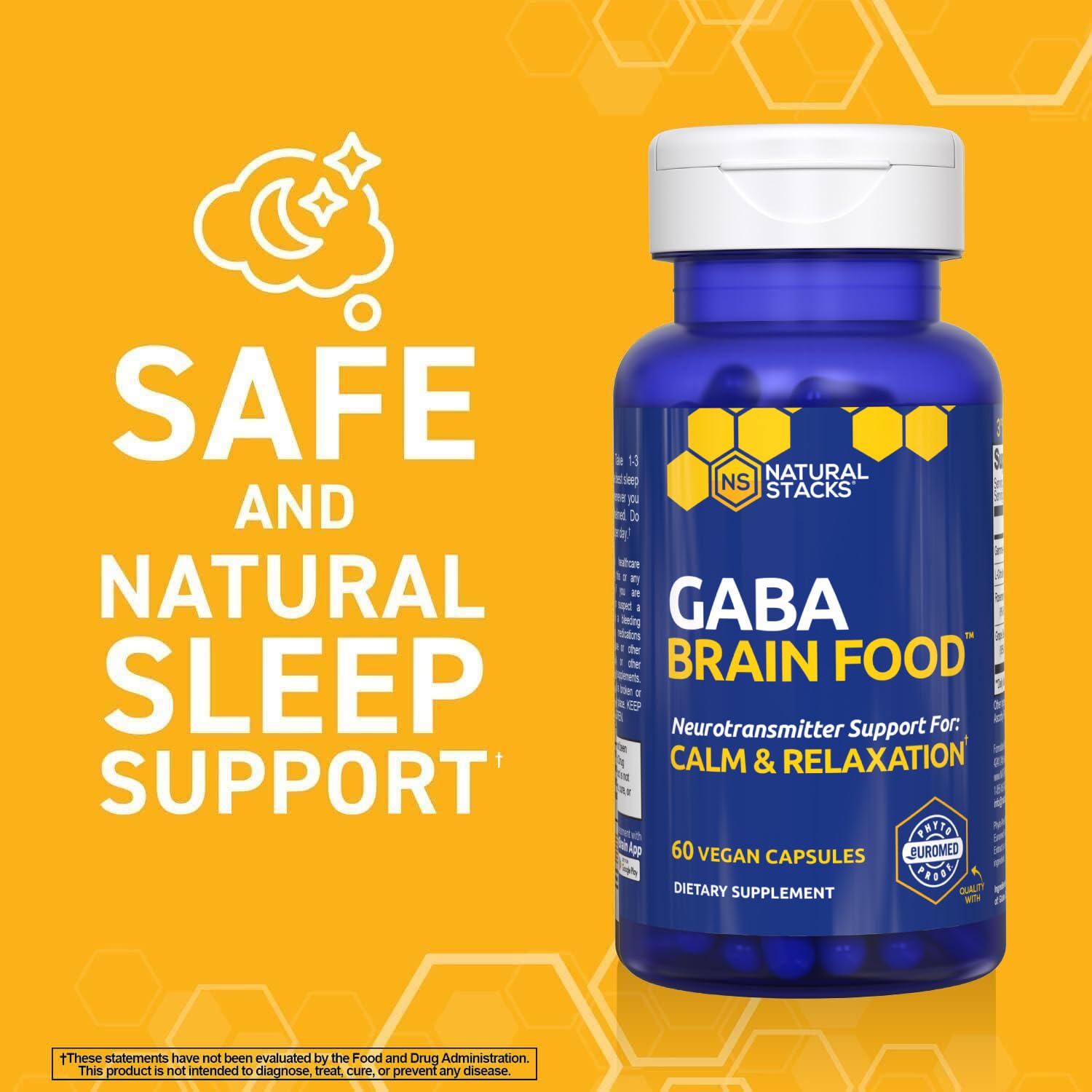 NATURAL STACKS GABA Brain Food 80g capsule close-up