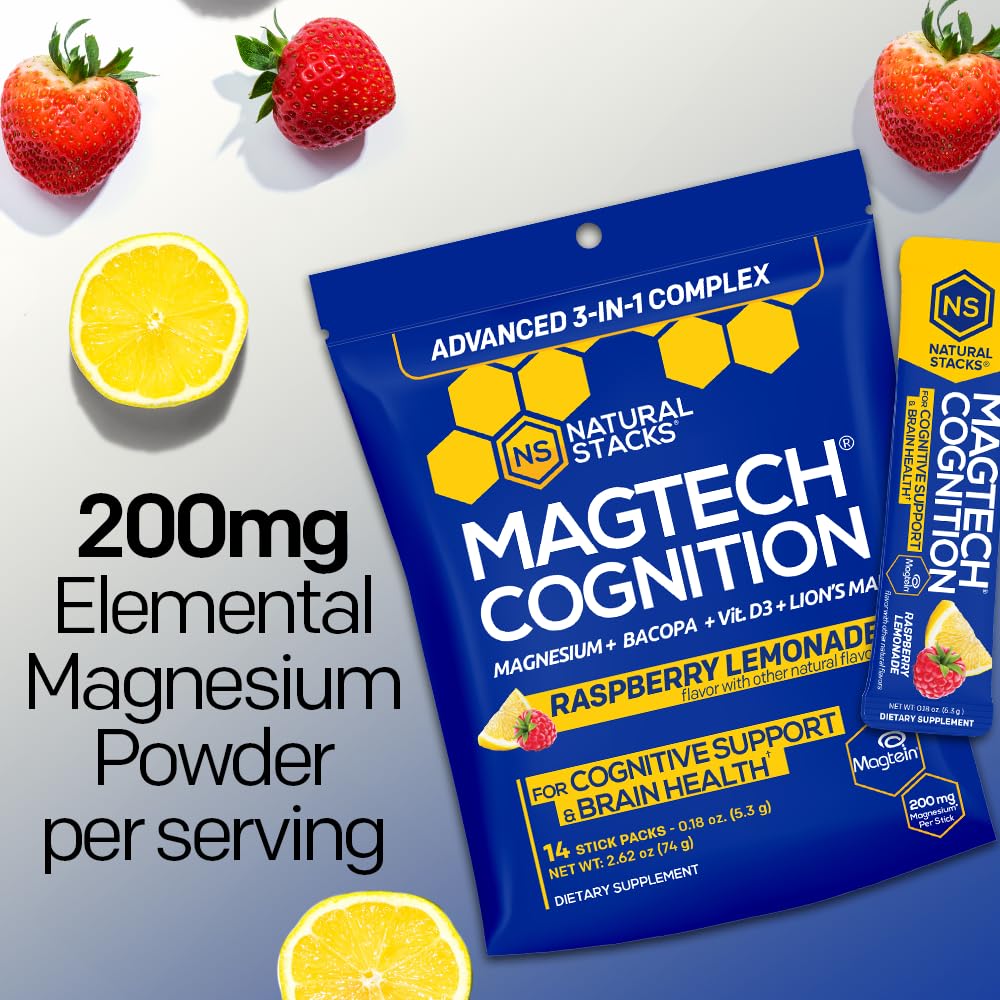 NATURAL STACKS MagTech Cognition magnesium supplement back view