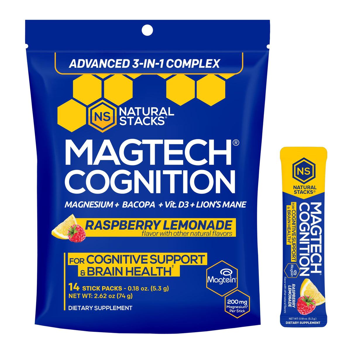 NATURAL STACKS MagTech Cognition magnesium supplement front view