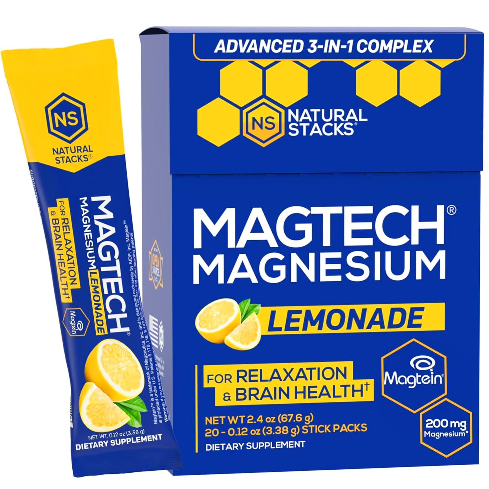 NATURAL STACKS MagTech Magnesium Complex 200mg 90ct front view