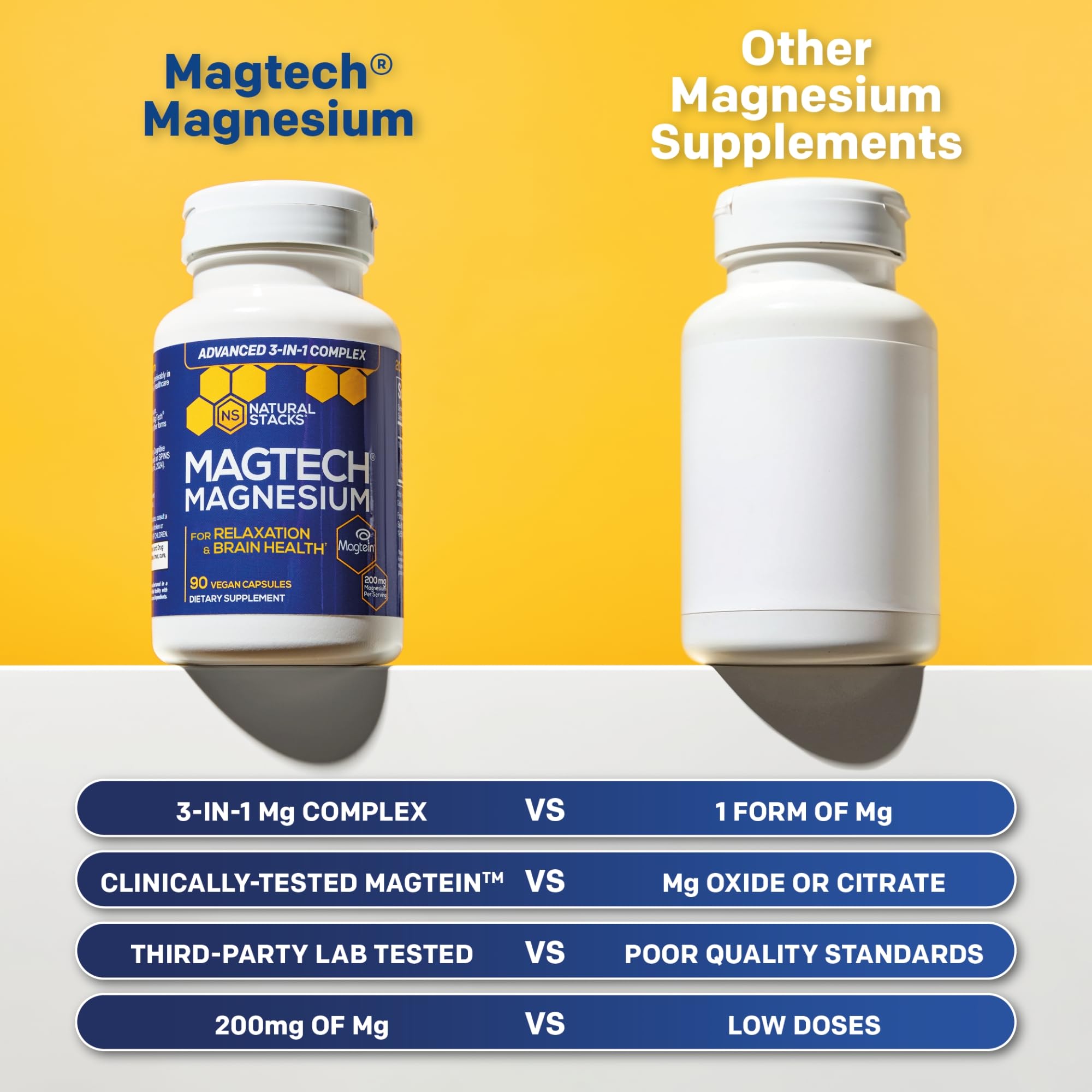 NATURAL STACKS MagTech Magnesium Complex bottle with capsules