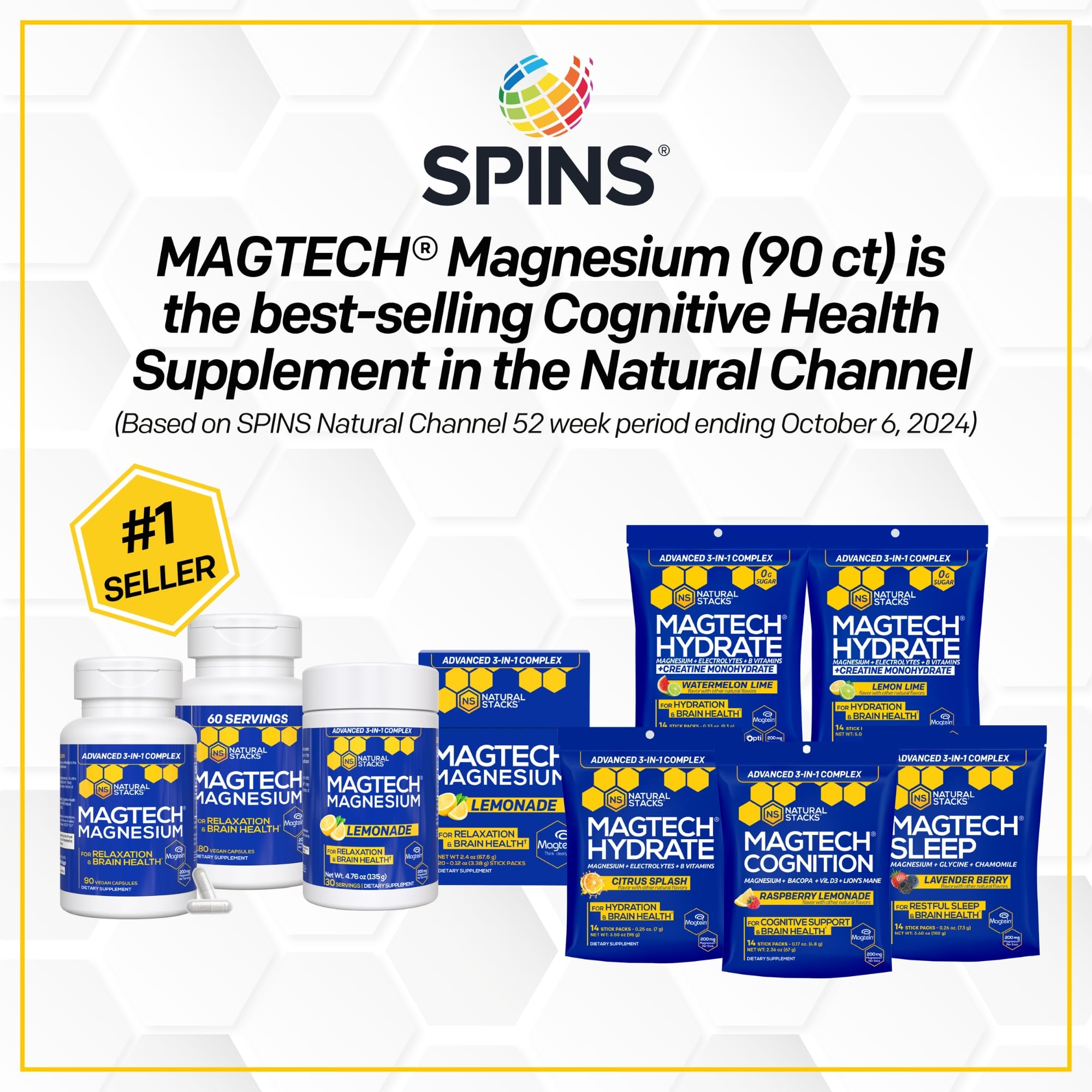 NATURAL STACKS MagTech Magnesium Complex capsules in a hand