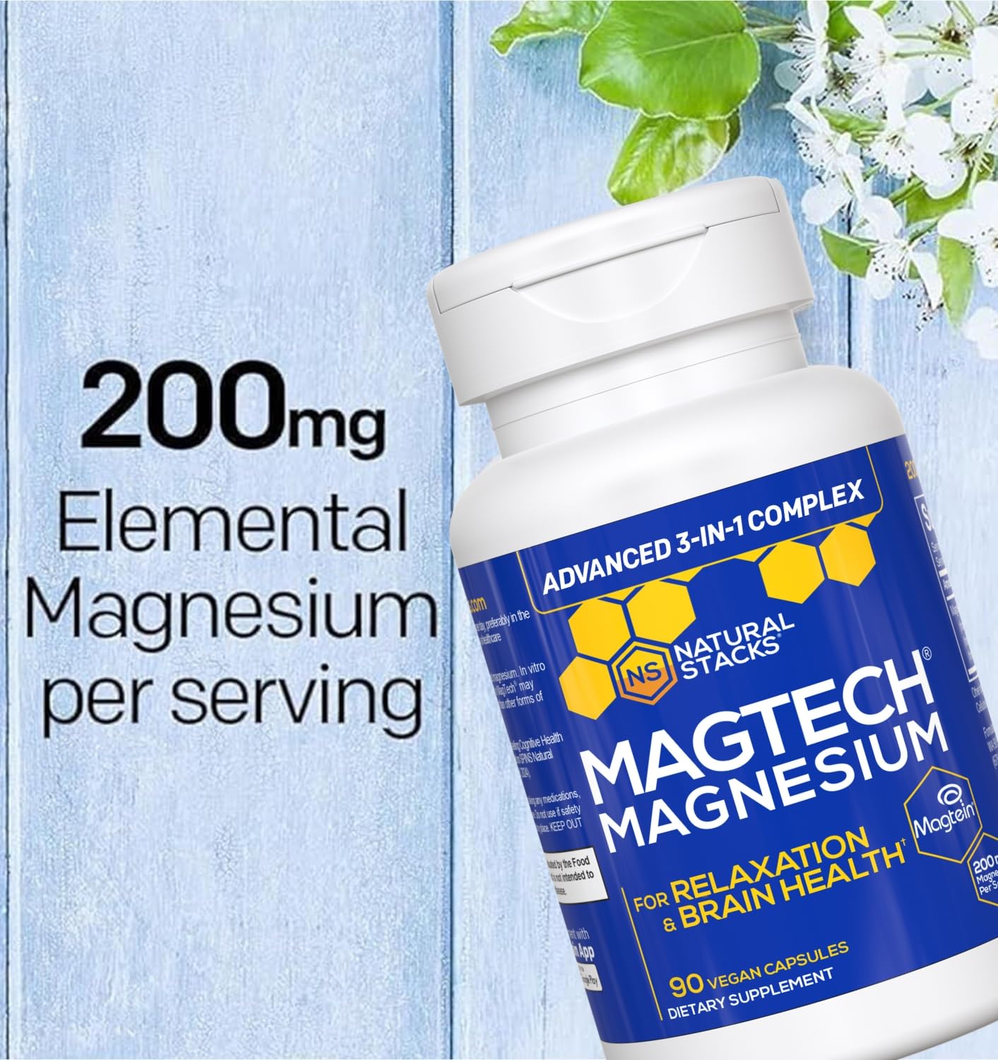 NATURAL STACKS MagTech Magnesium Complex close-up of capsules