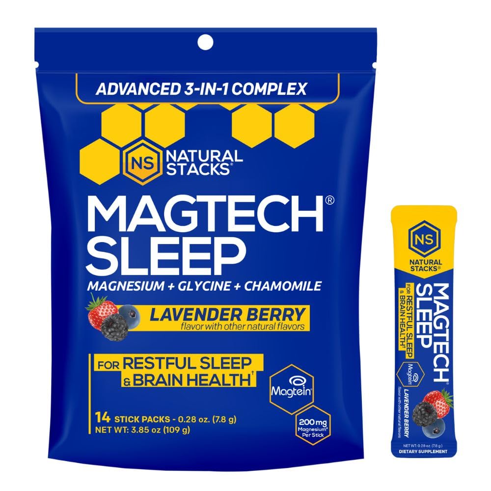 NATURAL STACKS MagTech Sleep magnesium supplement front view