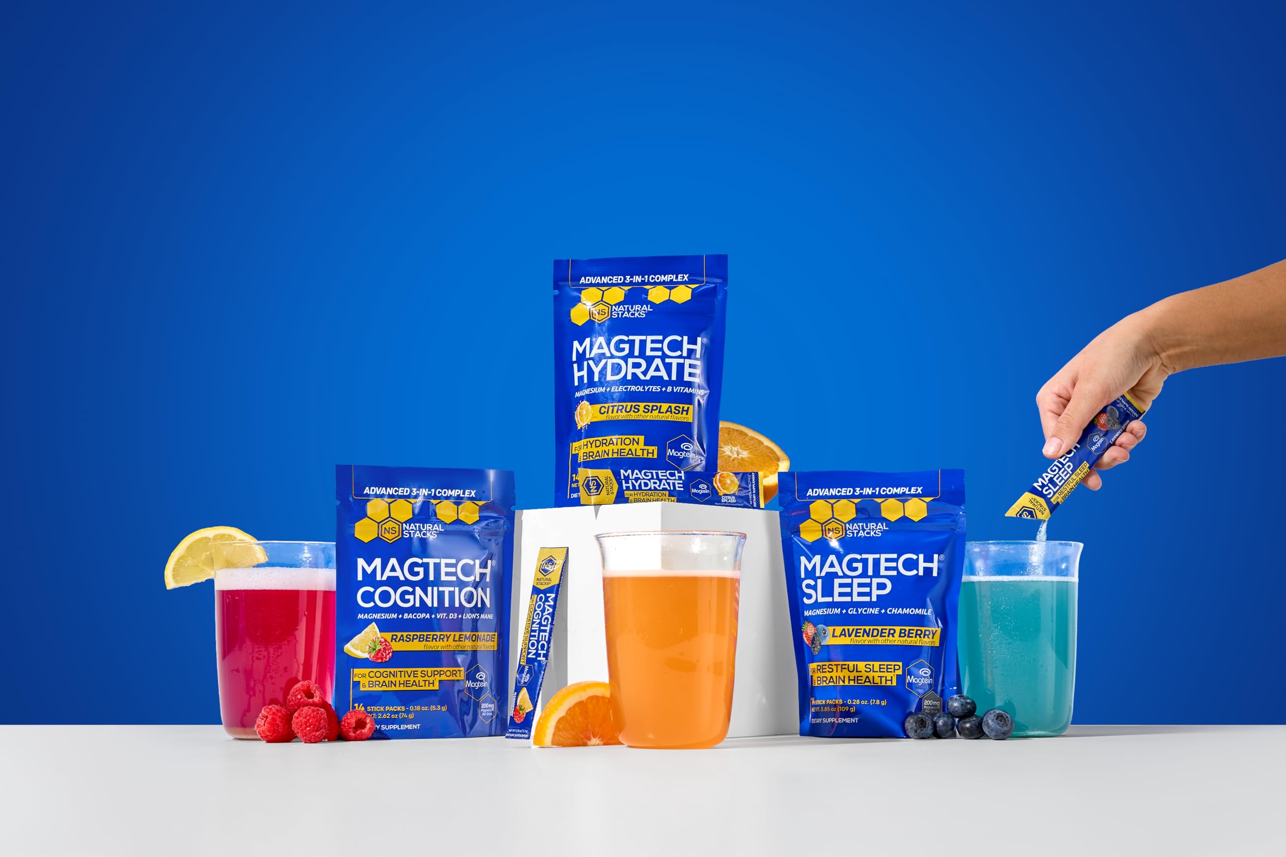 NATURAL STACKS MagTech Sleep supplement with a lifestyle setting