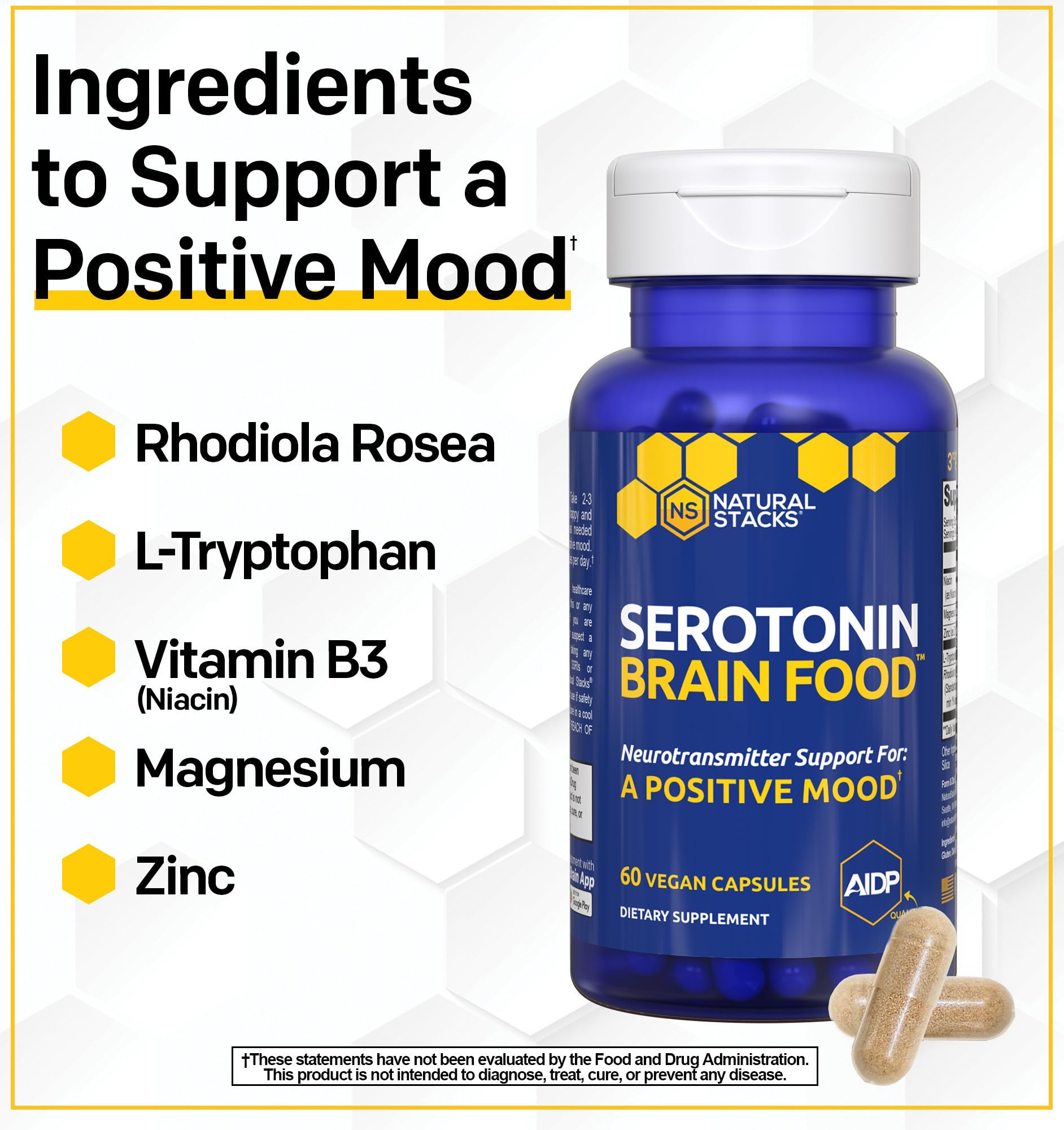 NATURAL STACKS Serotonin Support Formula packaging details