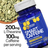 NATURAL STACKS Smart Caffeine Supplement back view with nutritional information