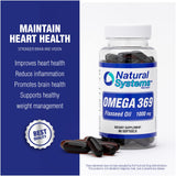 Natural Systems Flax Seed Oil Omega 3 6 9 Softgels side view