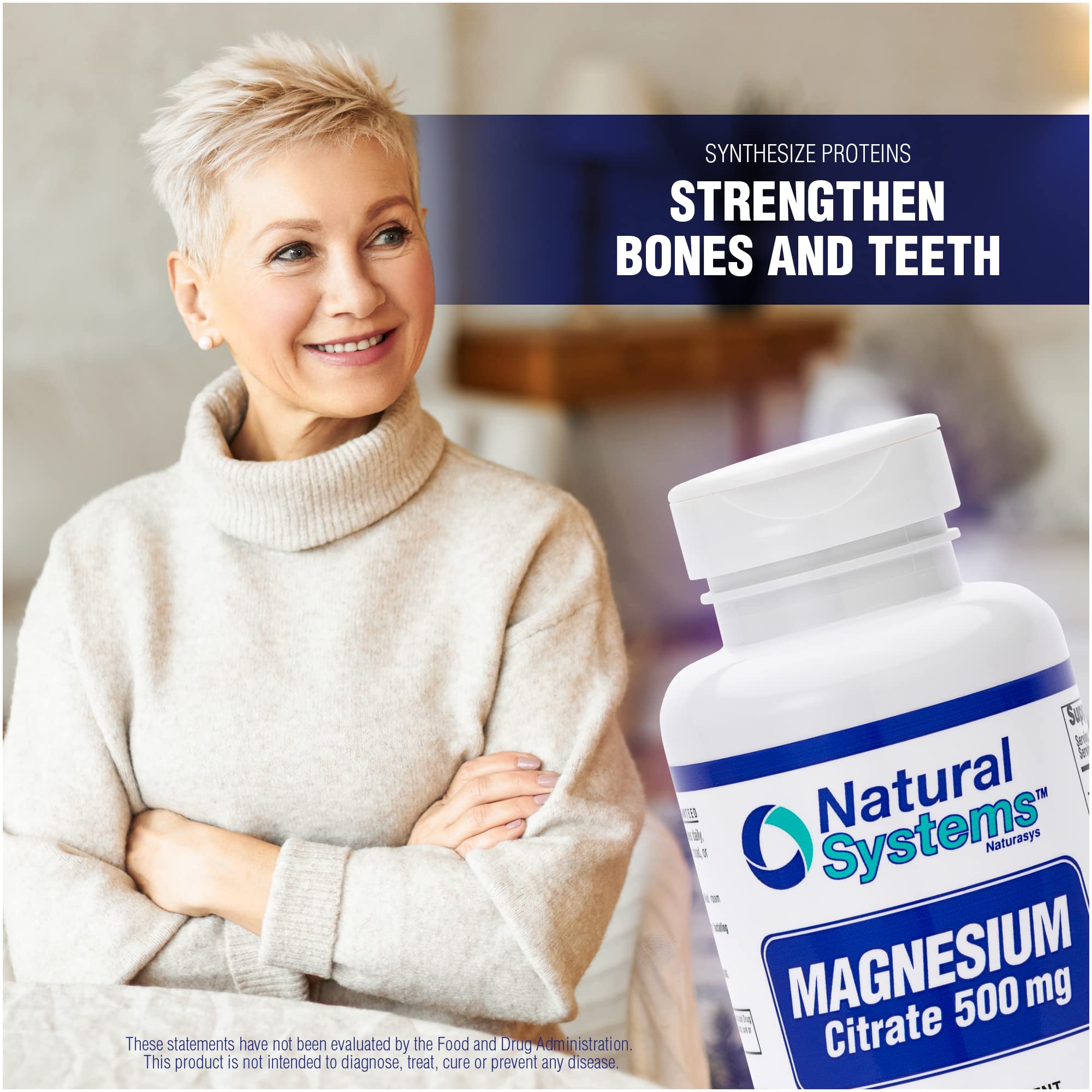 Natural Systems Magnesium Citrate Capsules side view