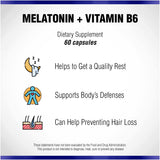 Natural Systems Naturasys Melatonin 3 Mg + Vitamin B6 60 Capsules back view