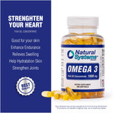 Natural Systems Omega 3 Fish Oil 1000mg Softgels side view