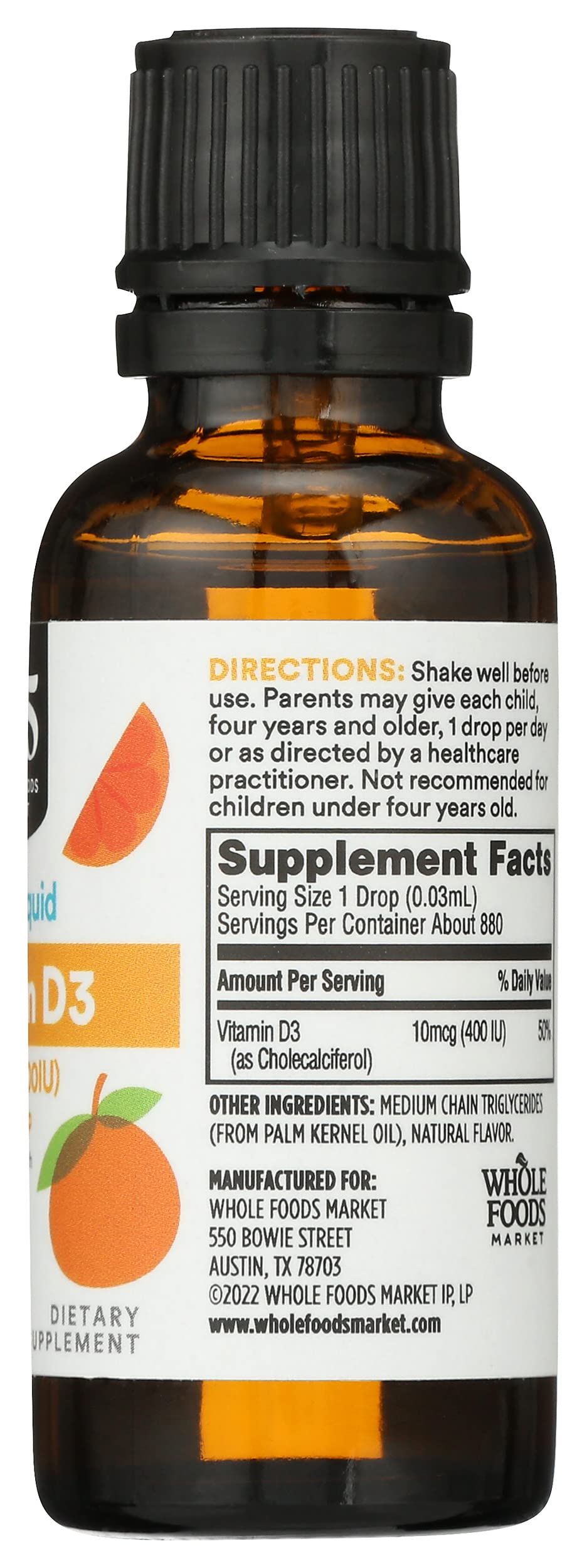Natural tangerine flavour of 365 Liquid Vitamin D3