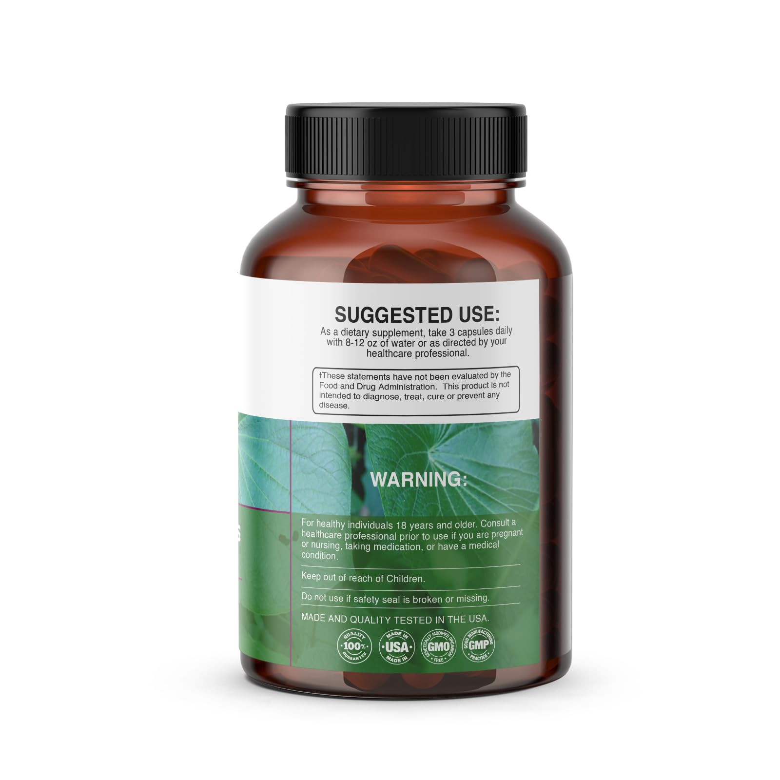 Natural Vida Cow's Foot Leaves Supplement bottle with measuring scoop