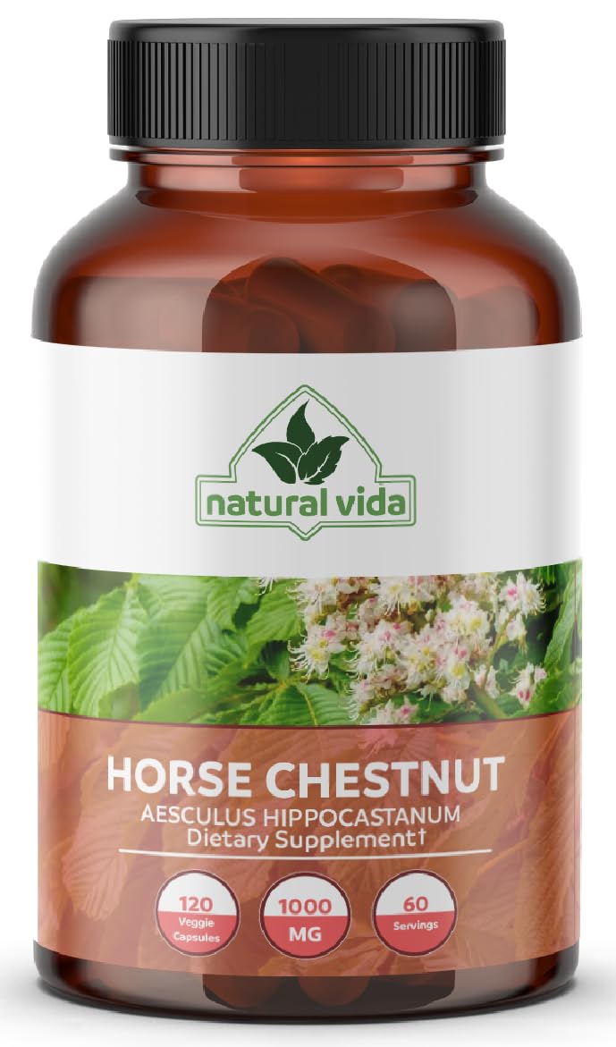 Natural Vida Horse Chestnut 1000mg supplement bottle front view