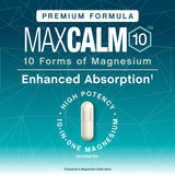 Natural Vitality CALM 10-in-1 Magnesium Complex with a glass of water