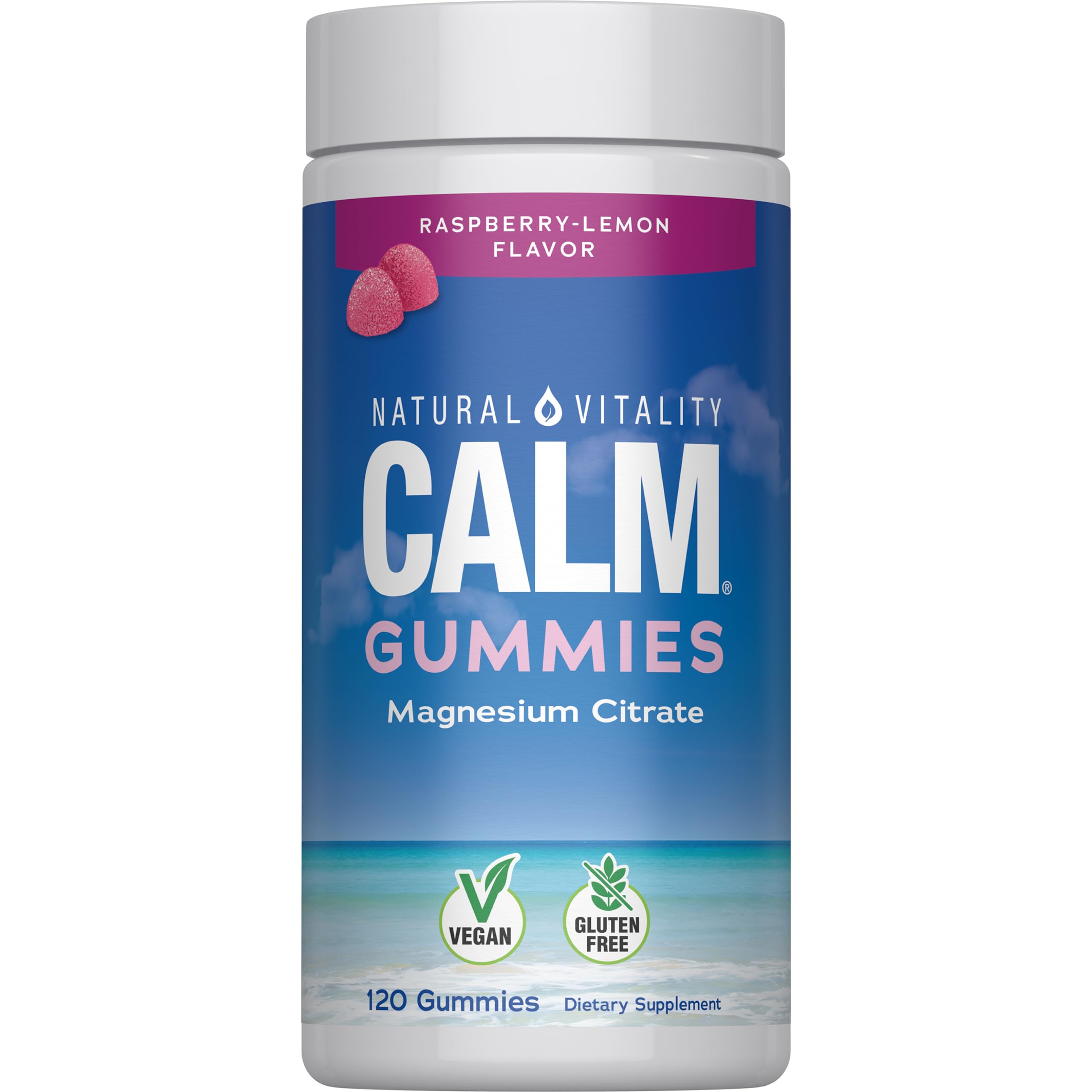 Natural Vitality CALM Gummies Magnesium Citrate 120 Count front view