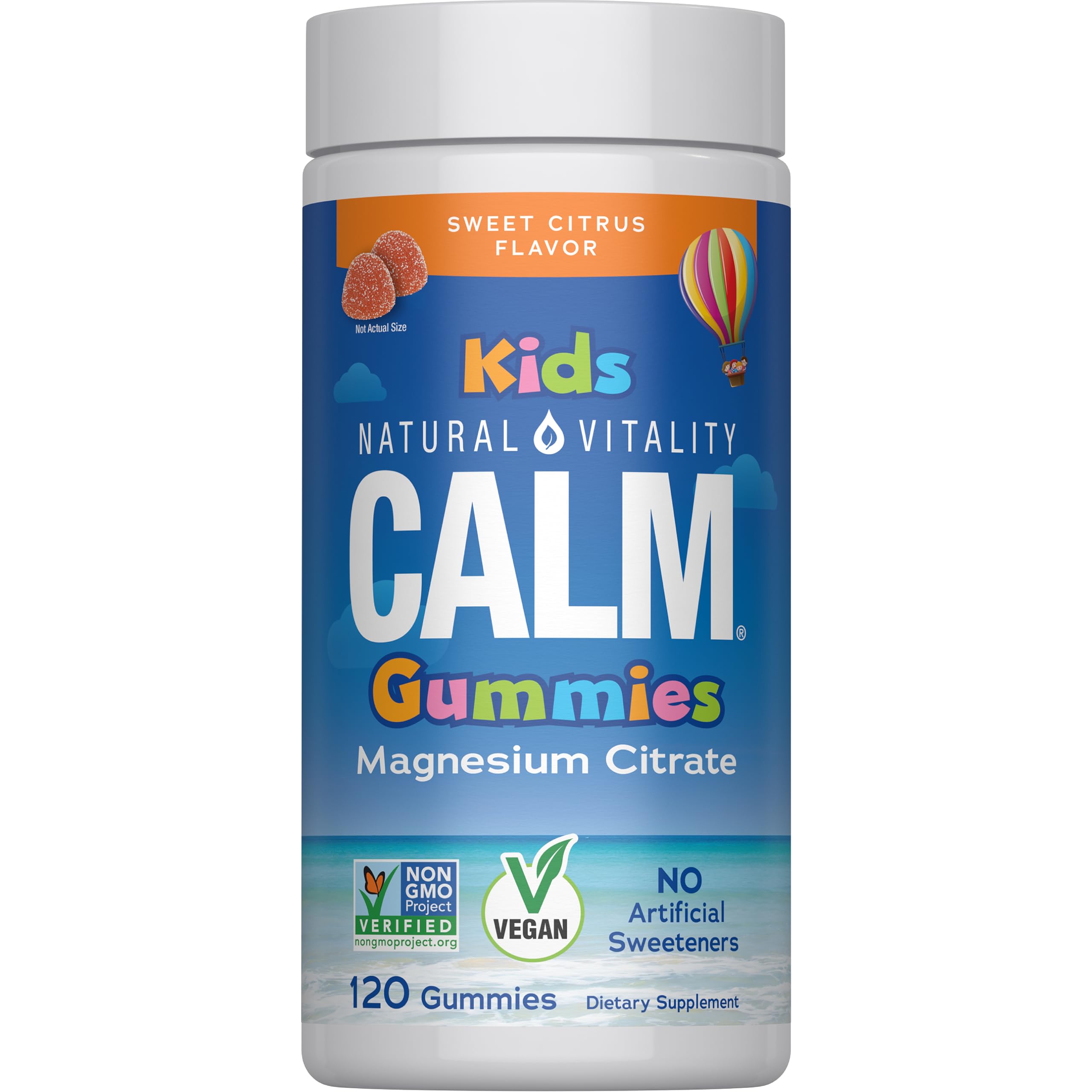 Natural Vitality Calm Kids Magnesium Gummies 120 Count front view