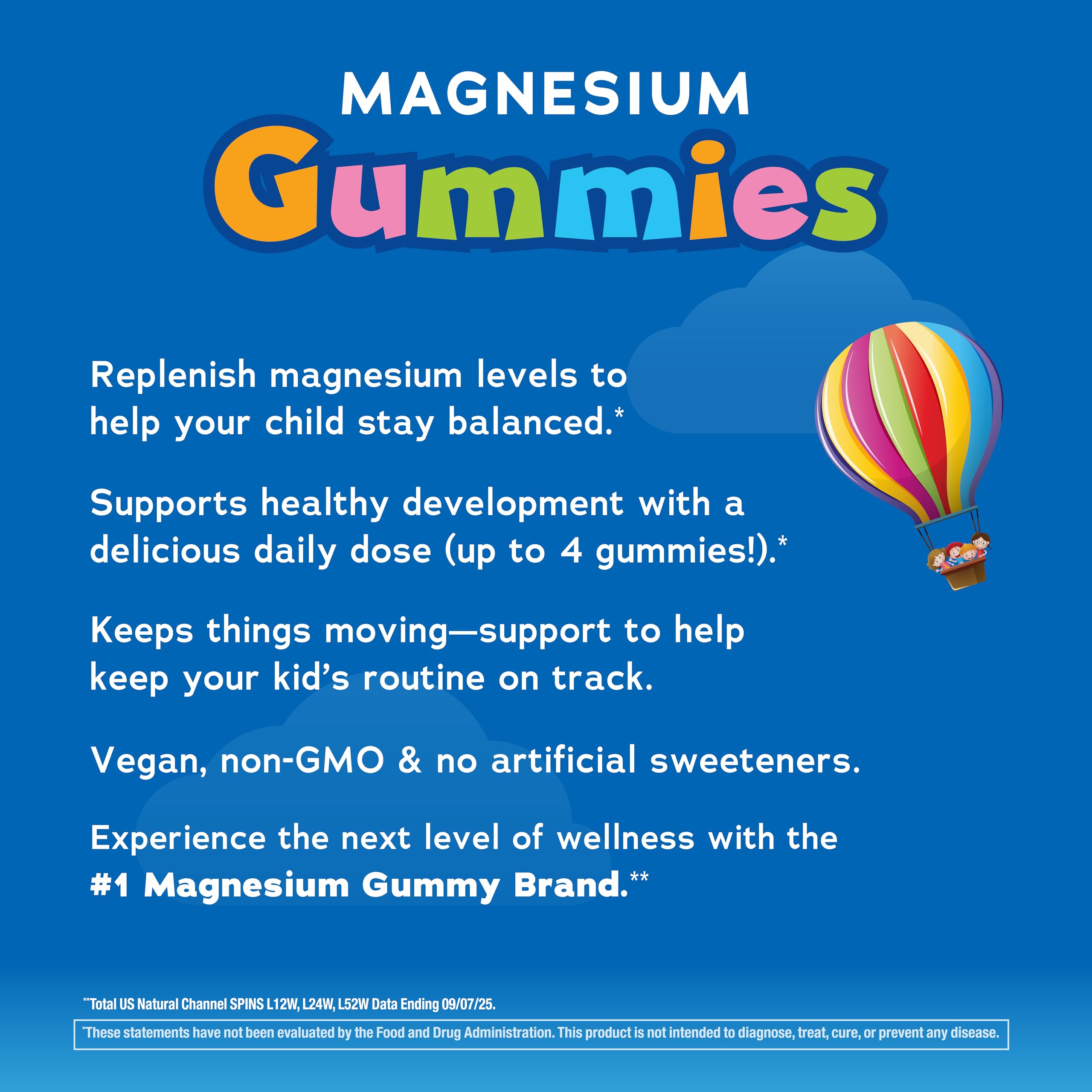 Natural Vitality Calm Kids Magnesium Gummies bottle with sweet citrus flavour