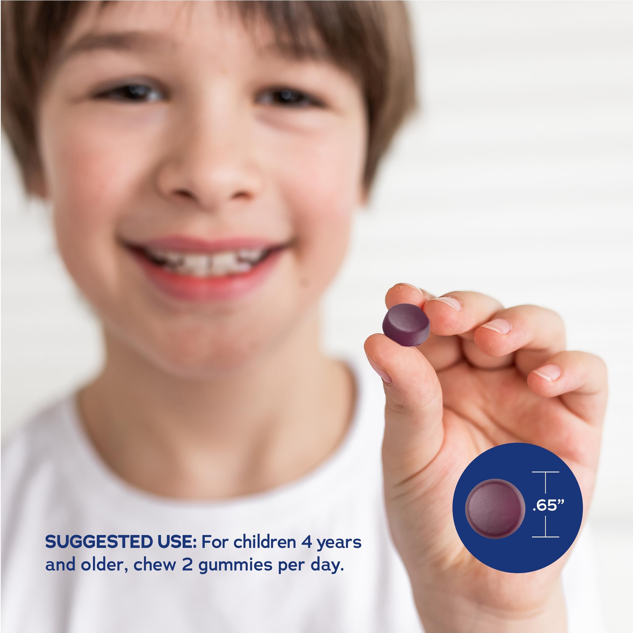 Natural Vitality CALM Kids Magnesium Gummies grape flavour close-up
