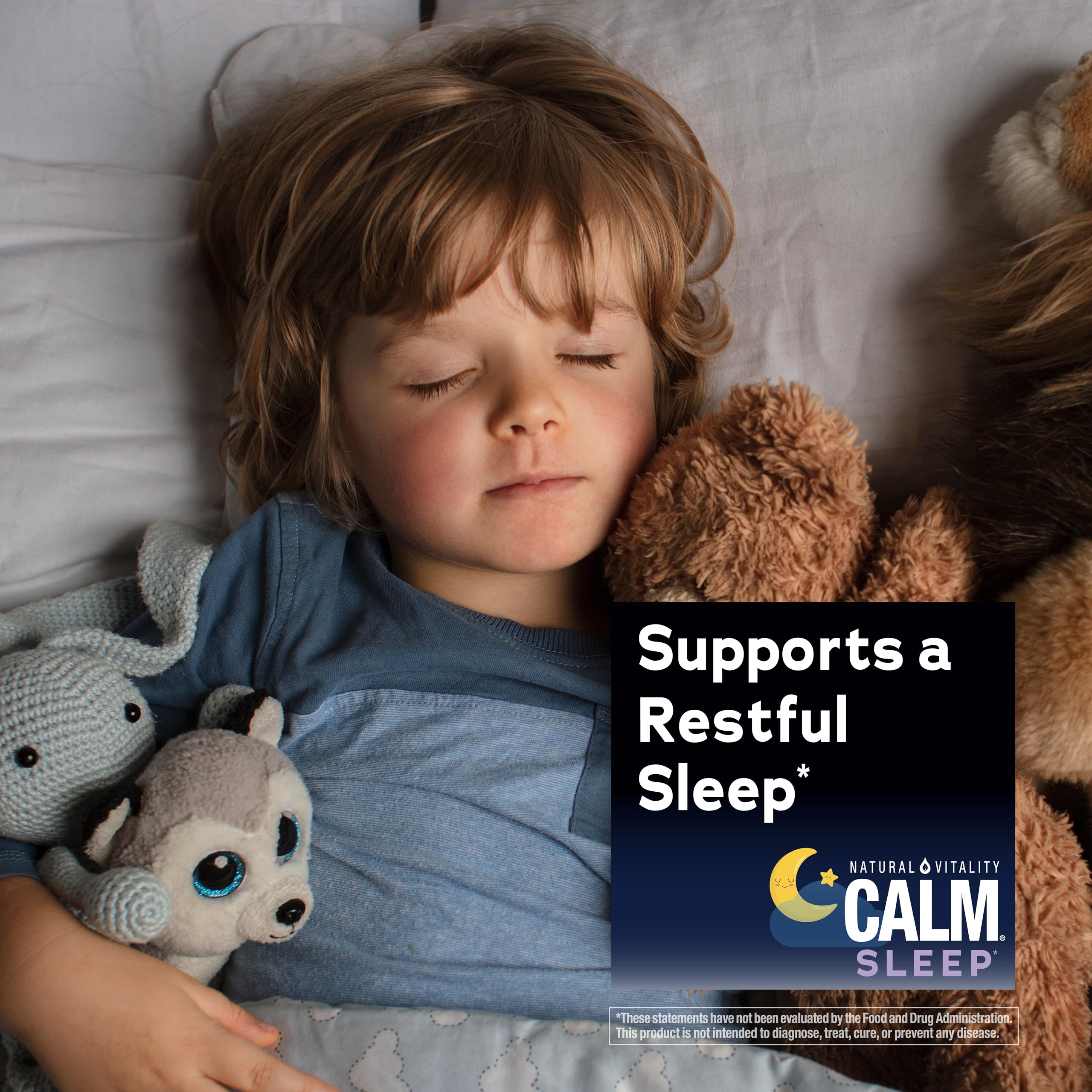 Natural Vitality CALM Kids Sleep Magnesium Gummies close-up of gummies