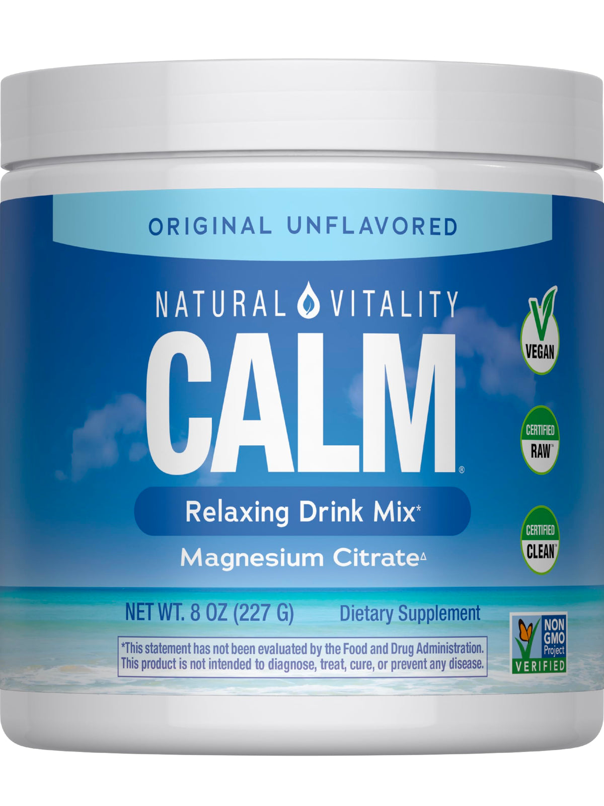 Natural Vitality Calm Magnesium Drink Mix 227g front view