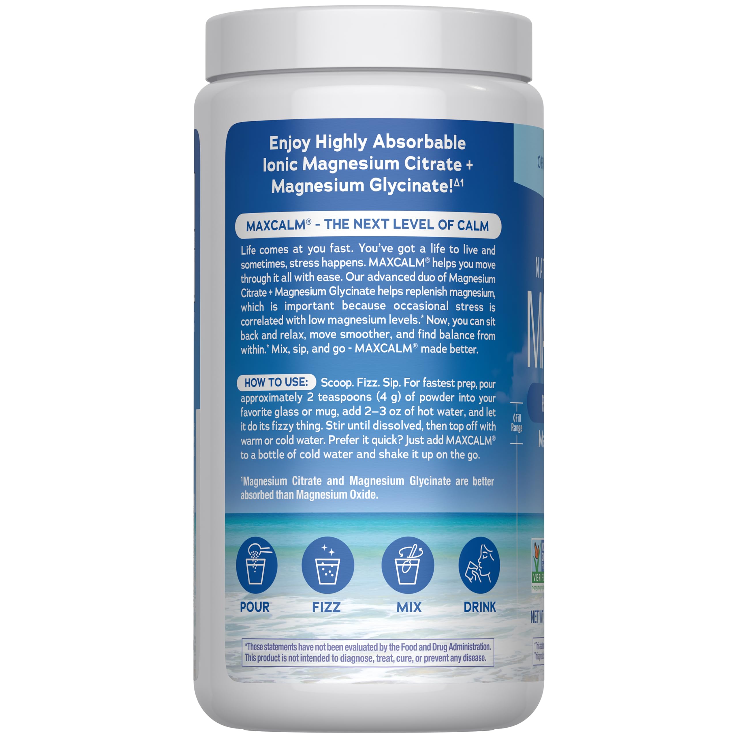 Natural Vitality CALM Magnesium Drink Mix 454g packaging