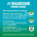Natural Vitality CALM Magnesium Drink Mix powder in a glass with water