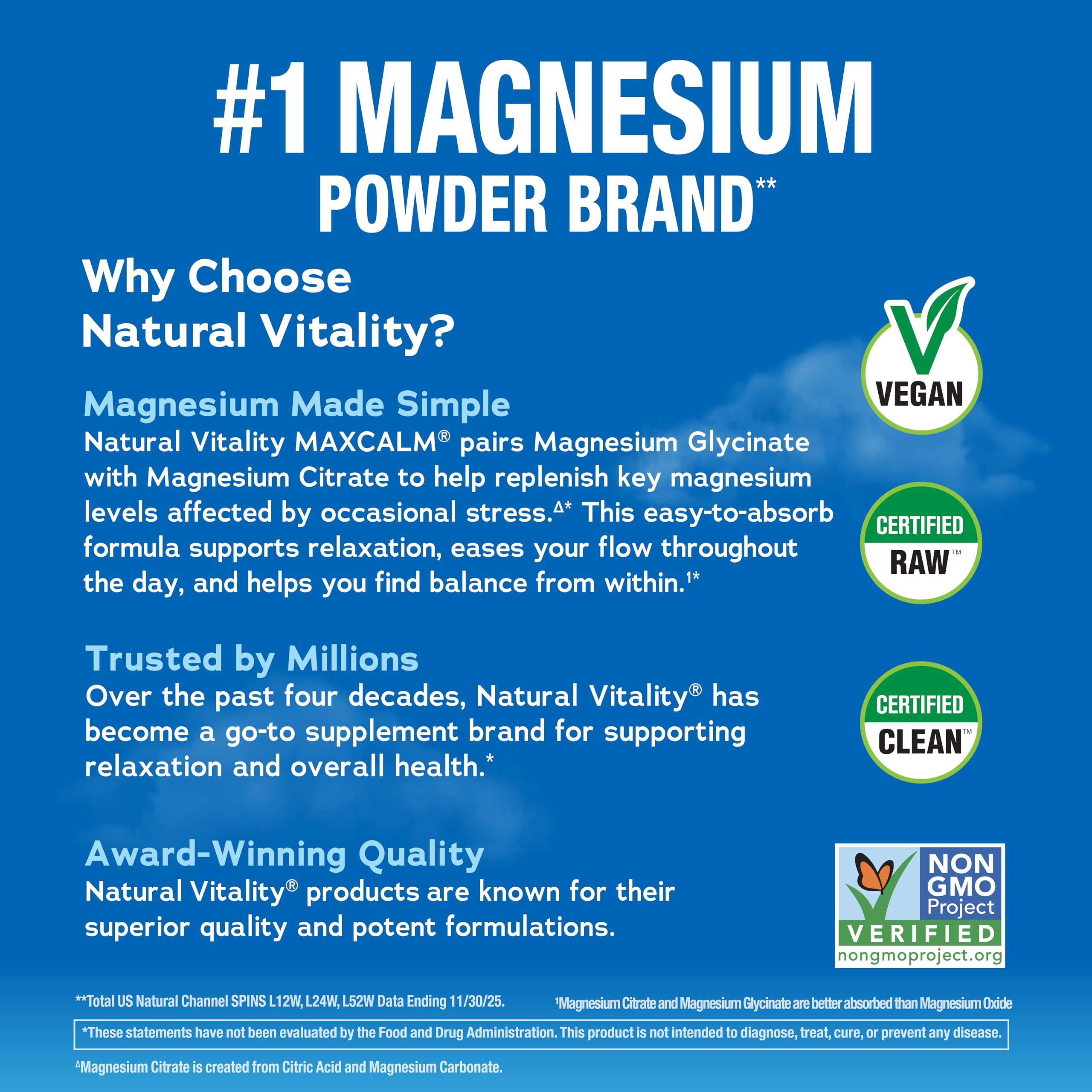 Natural Vitality CALM Magnesium Drink Mix preparation with water