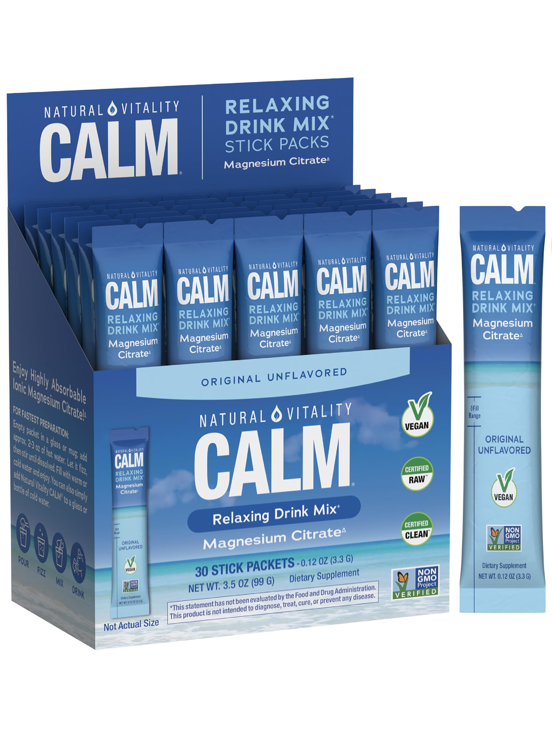 Natural Vitality Calm Magnesium Powder 28g front view