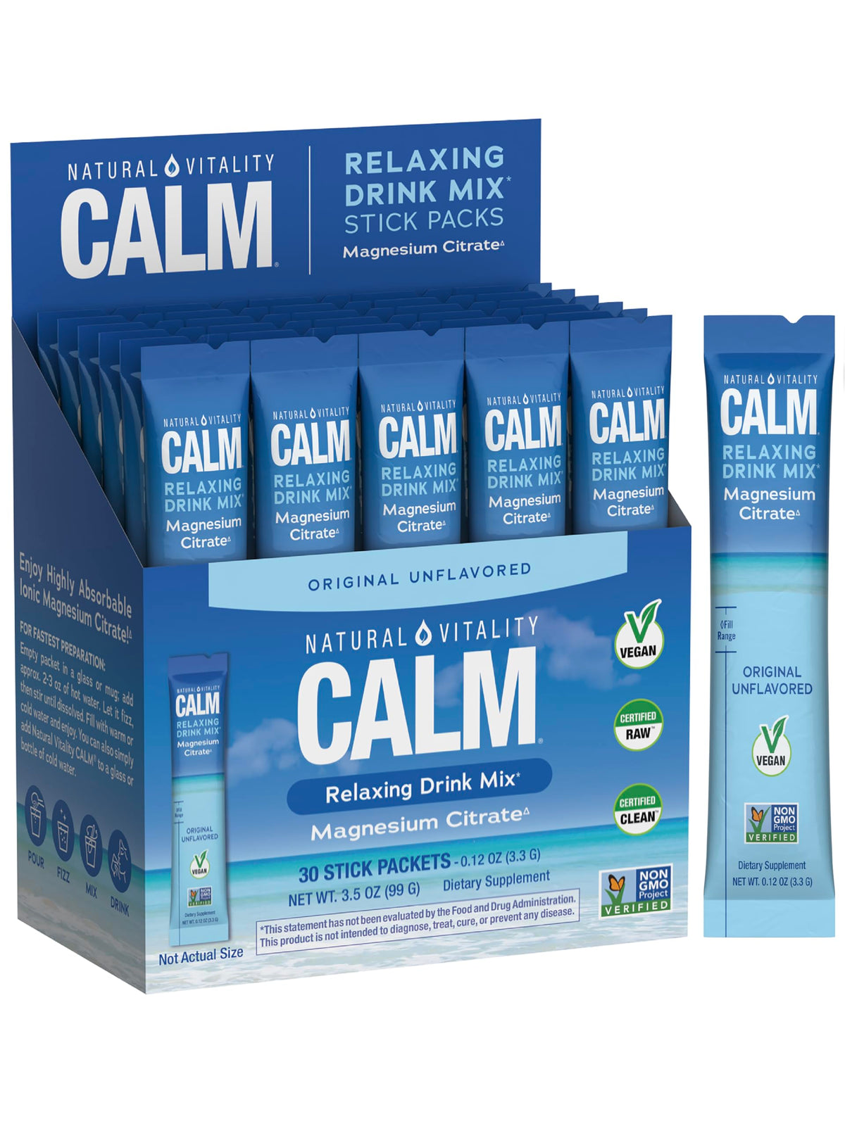 Natural Vitality Calm Magnesium Powder 28g front view