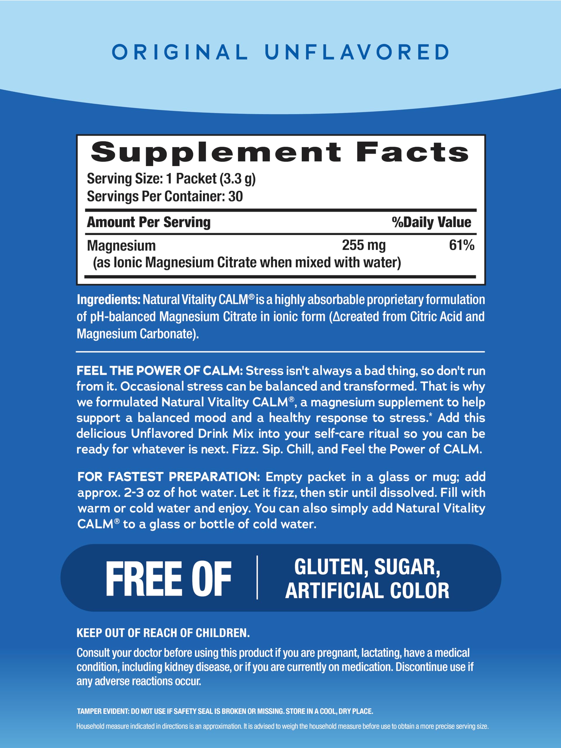 Natural Vitality Calm Magnesium Powder 28g packaging